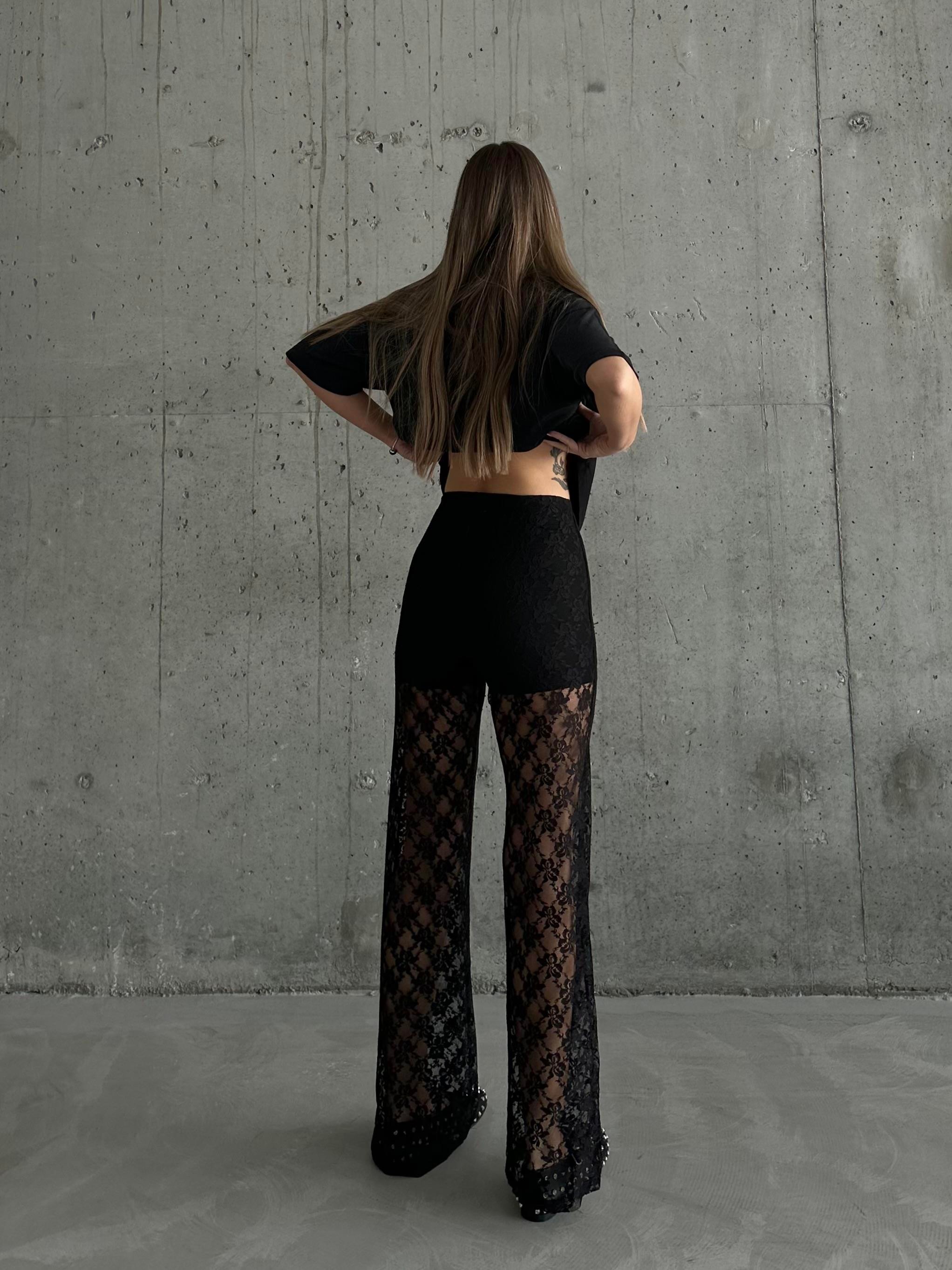 Lera Dantel Pantolon Siyah