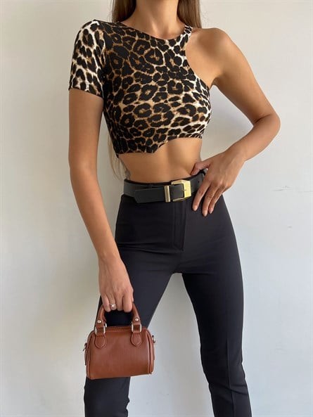 Asimetrik Kesim Leo Crop Leopar