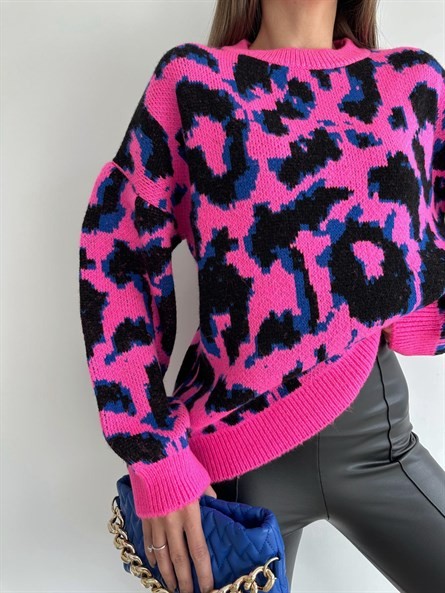 Ribanalı Leo Oversize Yumoş Kazak Pembe