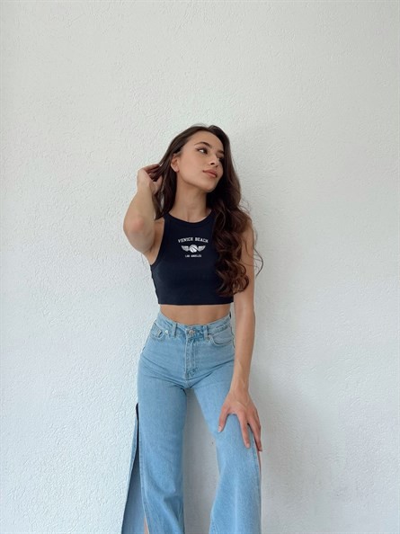 Venice Beach Halter Crop Top Füme
