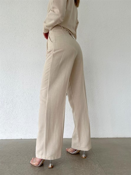 Valeria Keten Palazzo Pantolon Bej