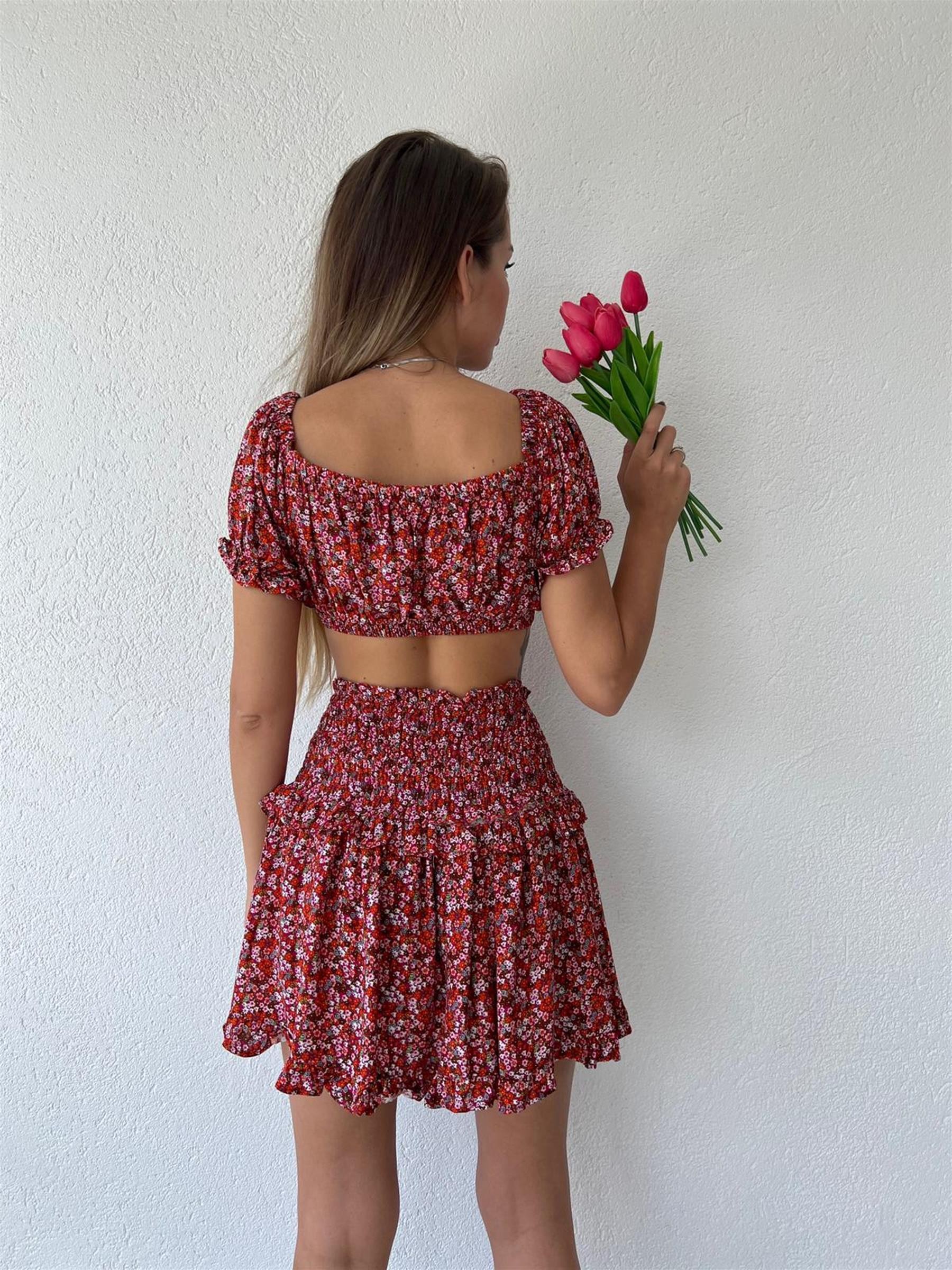Flora Ruffle İkili Takım Turuncu