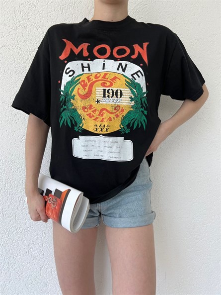 Moon Shine Oversize Basic Siyah