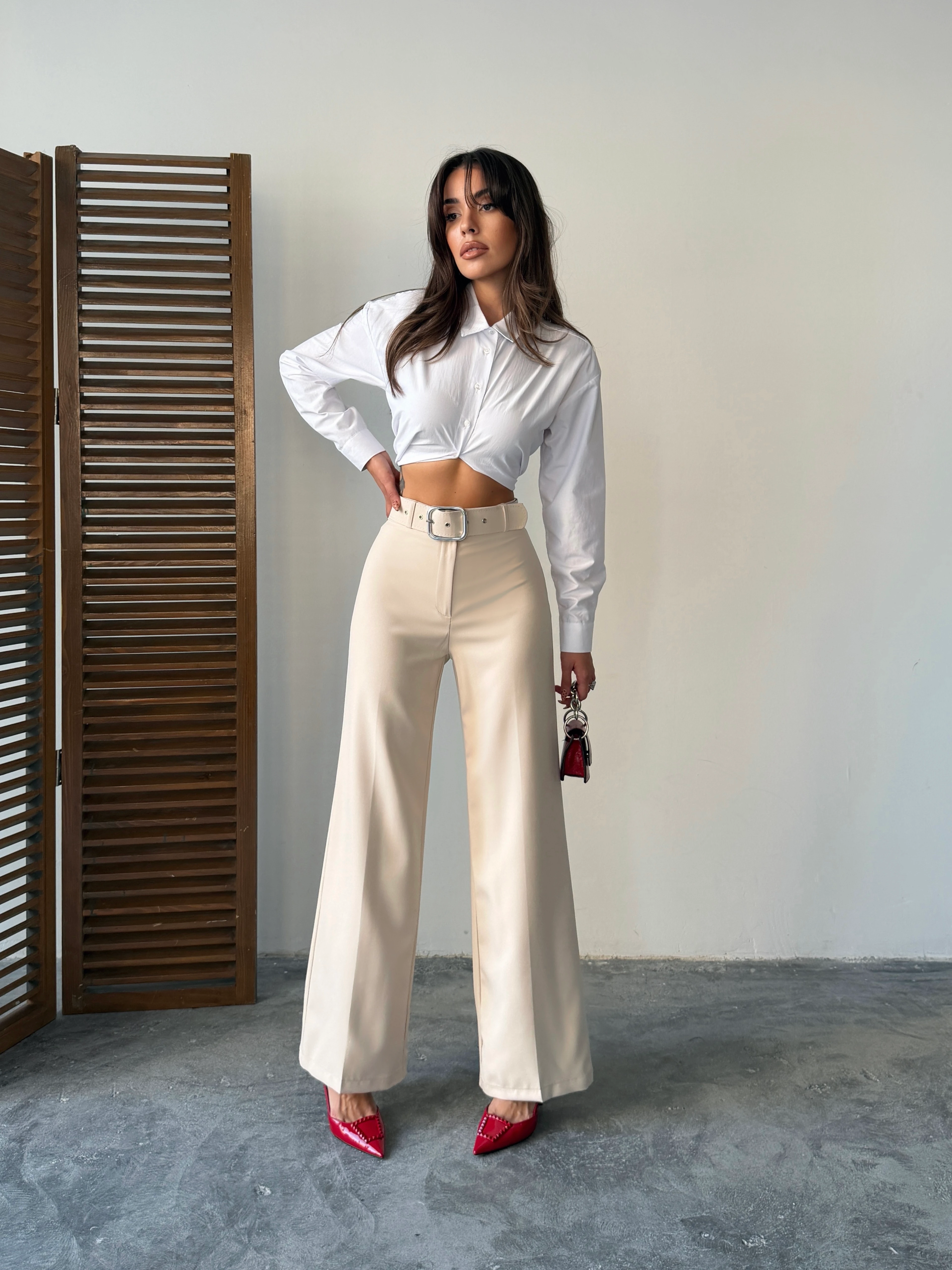 Kemerli Palazzo Pantolon 