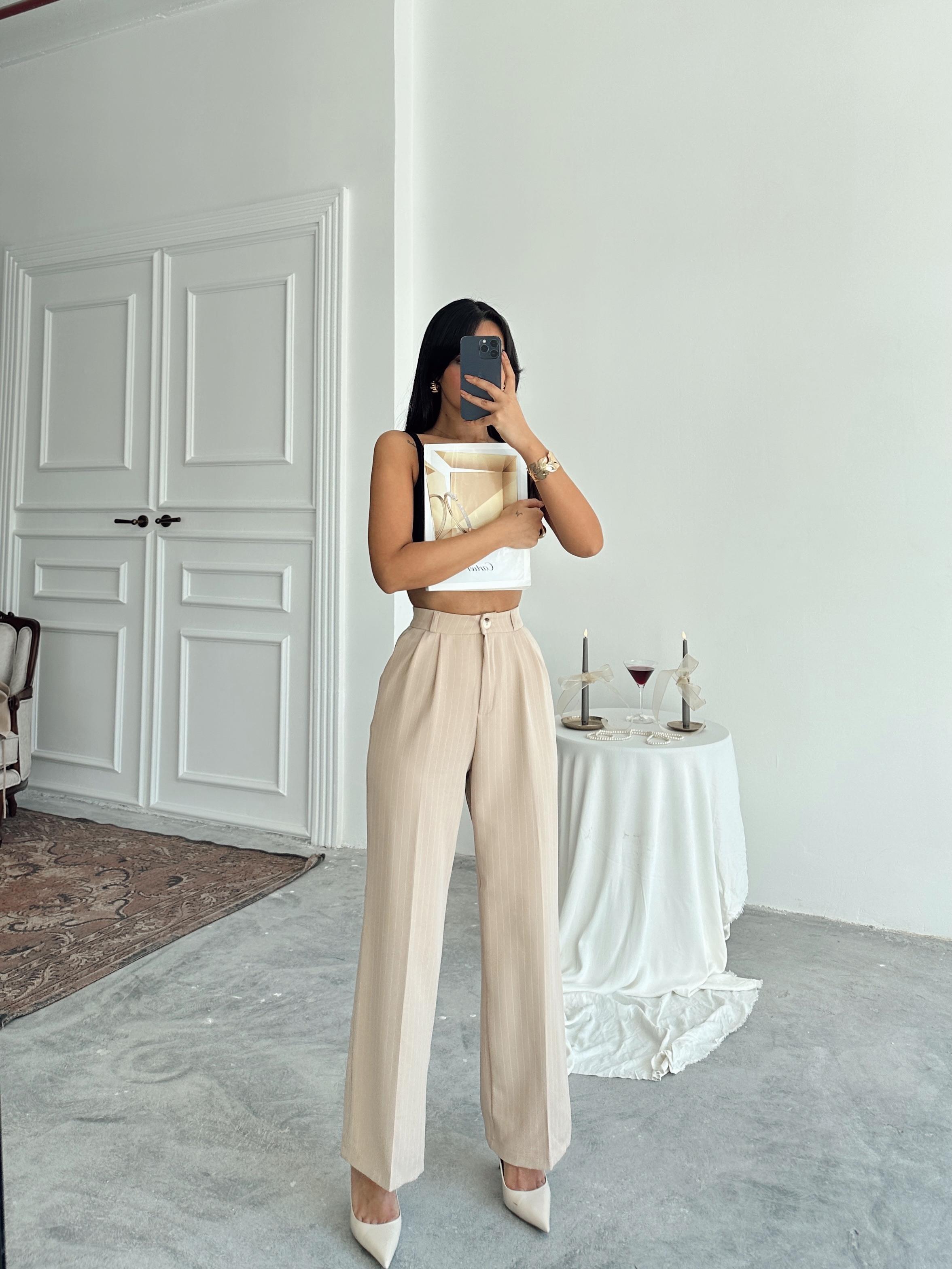 Elicia Line Pileli Palazzo Bej