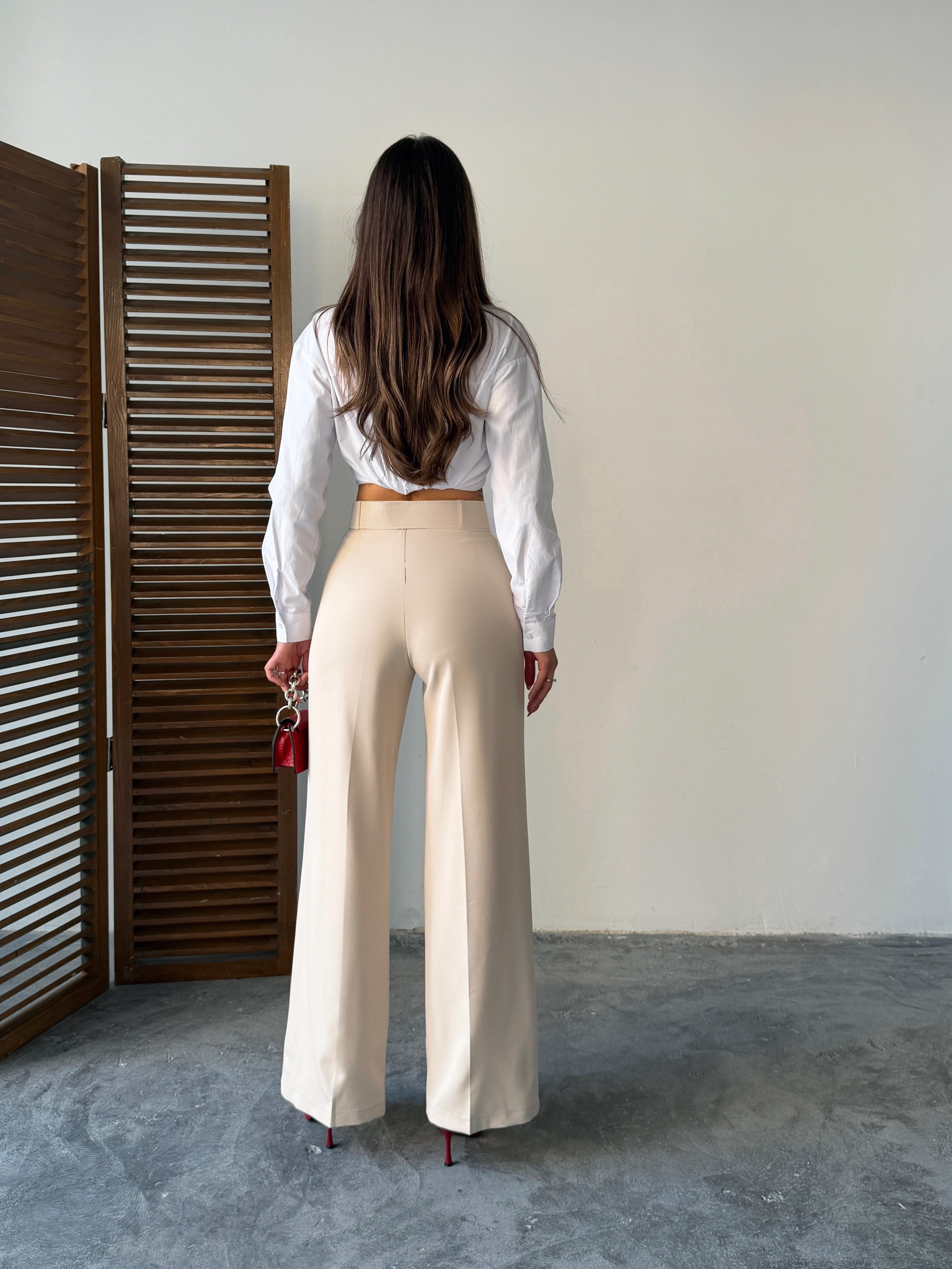 Kemerli Palazzo Pantolon 