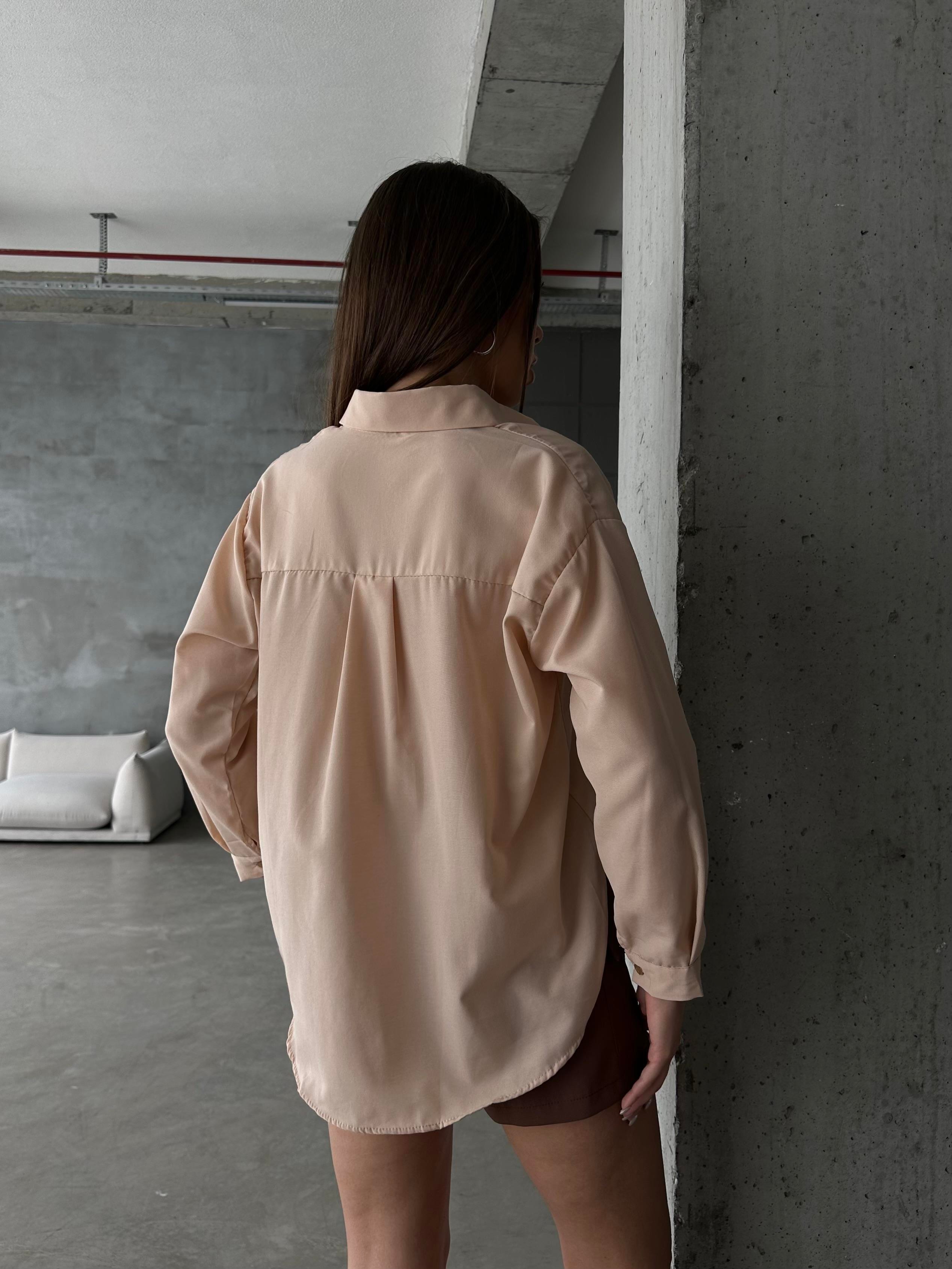 Oversize Basic Gömlek Bej