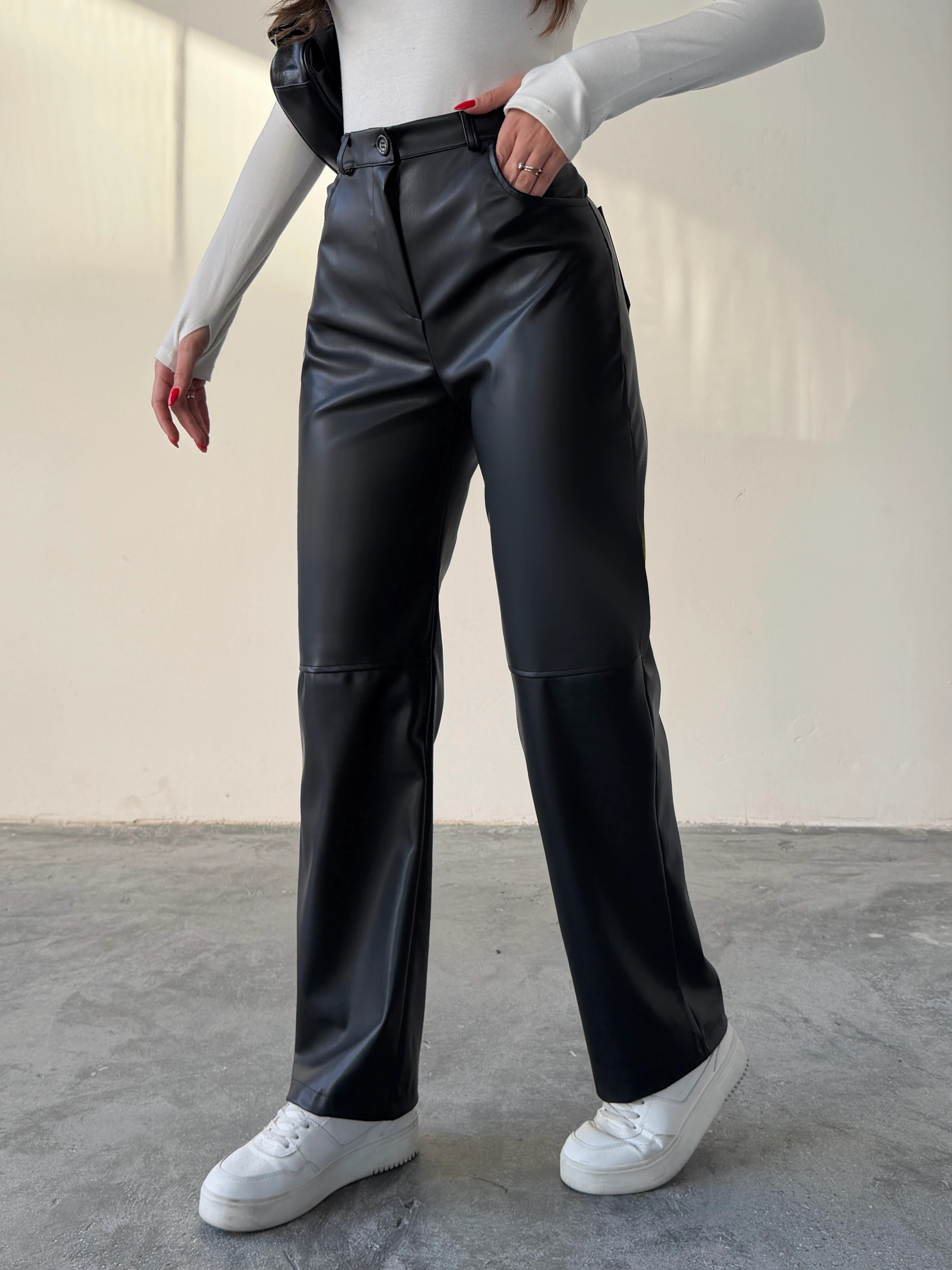 Cepli Suni Deri Pantolon