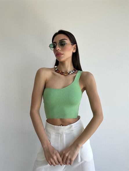 Tek Kol Triko Crop Mint