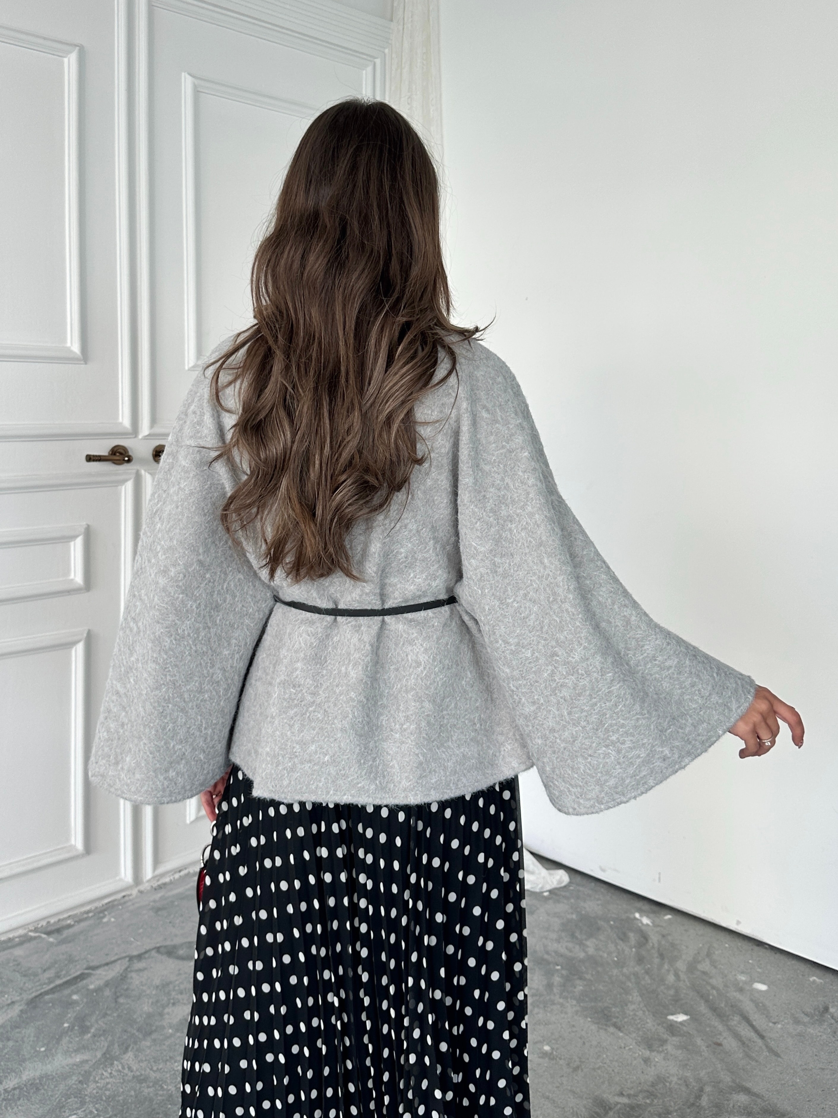 Kırçıllı Kaşe Panço  - Gri