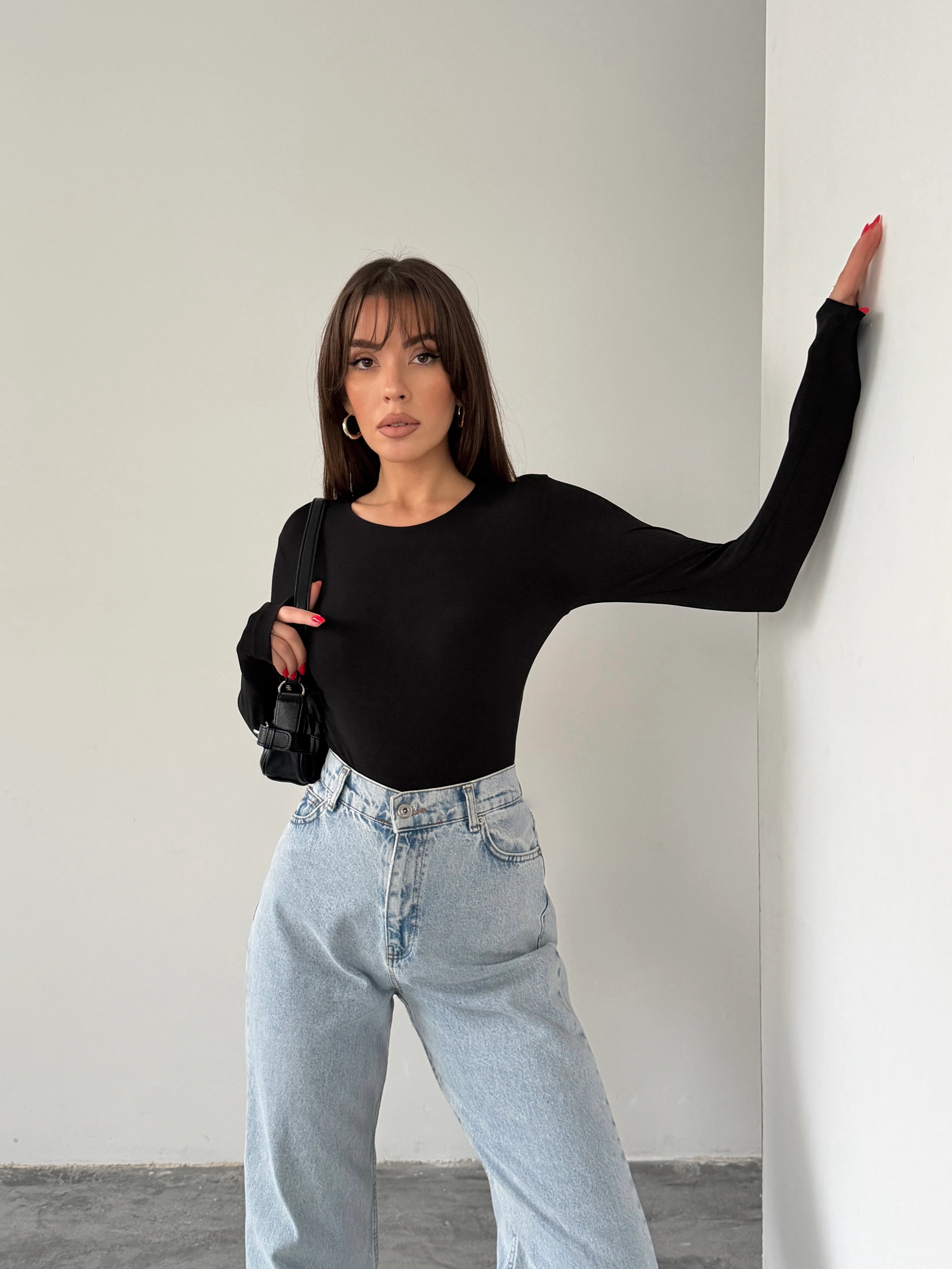 Bisiklet Yaka Bodysuit