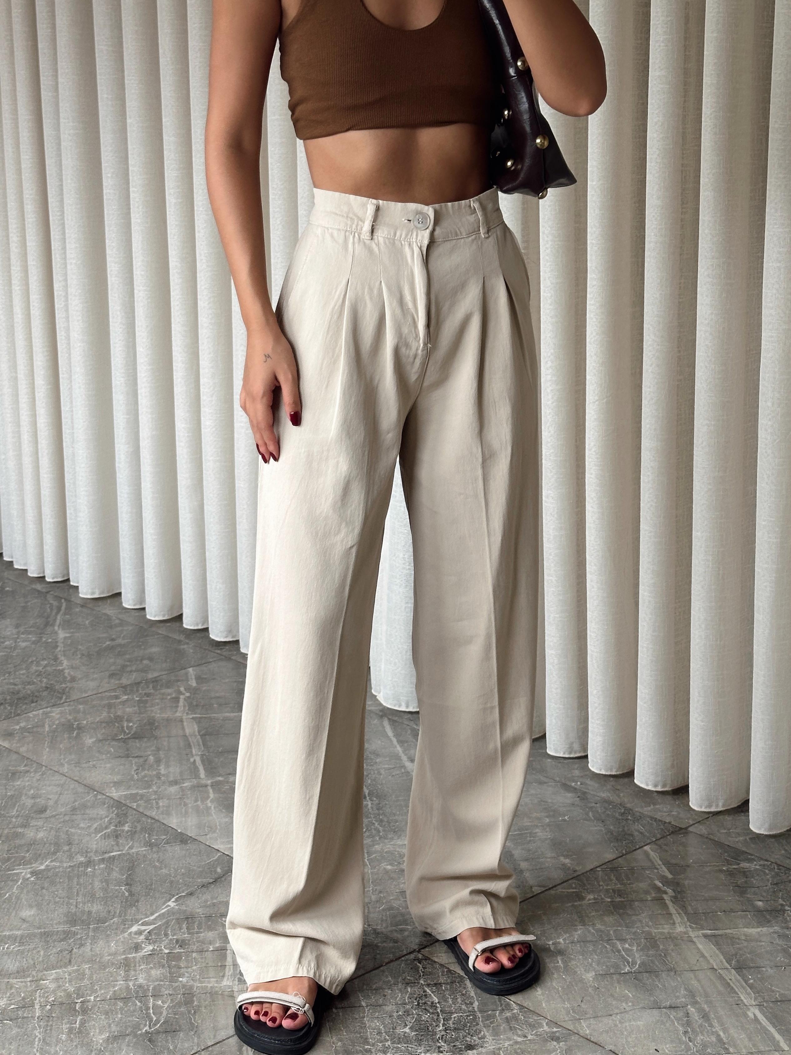 Bel Lastik Gabardin Palazzo - Taş