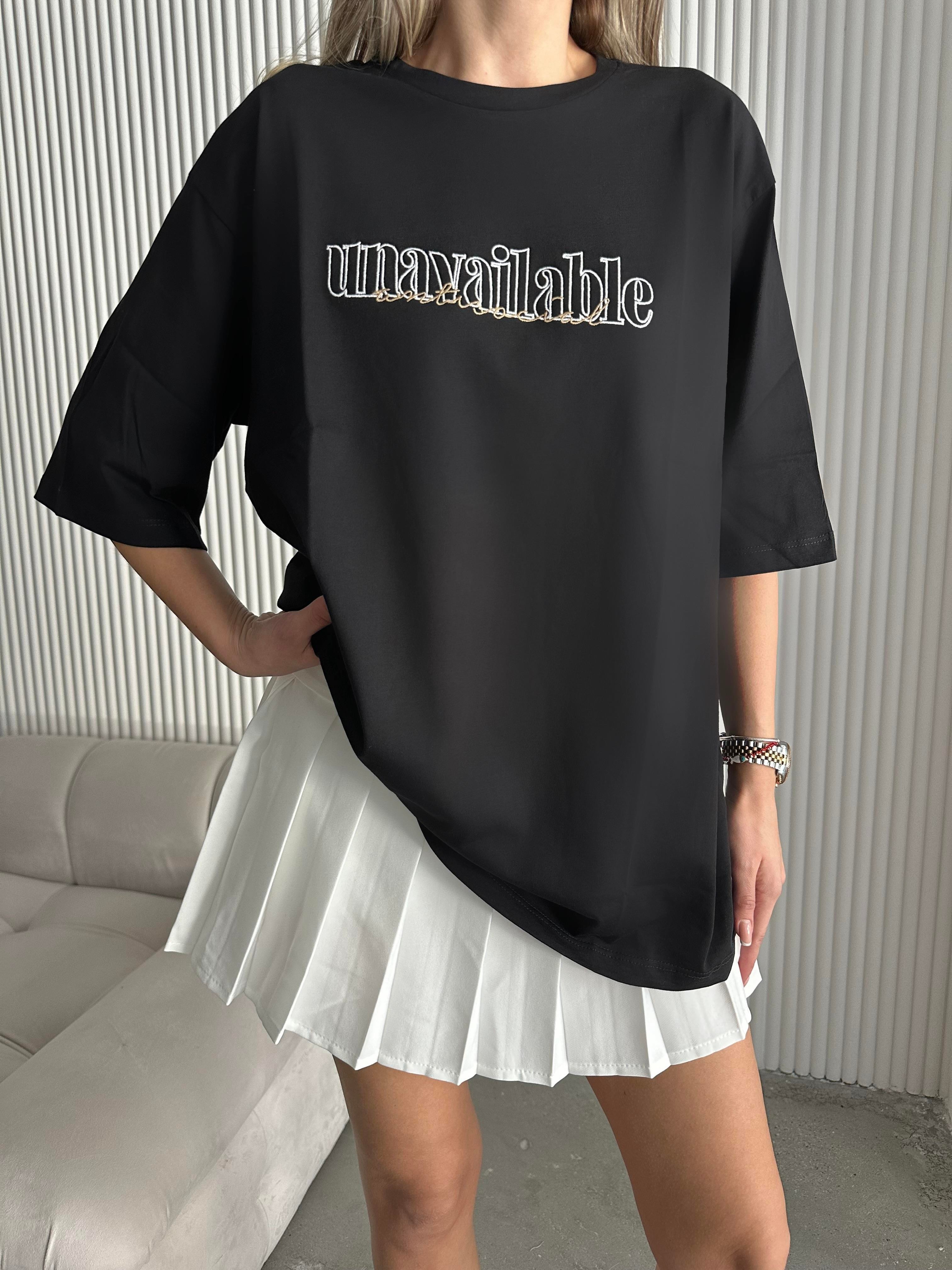 Unavailable Baskı T-shirt Siyah