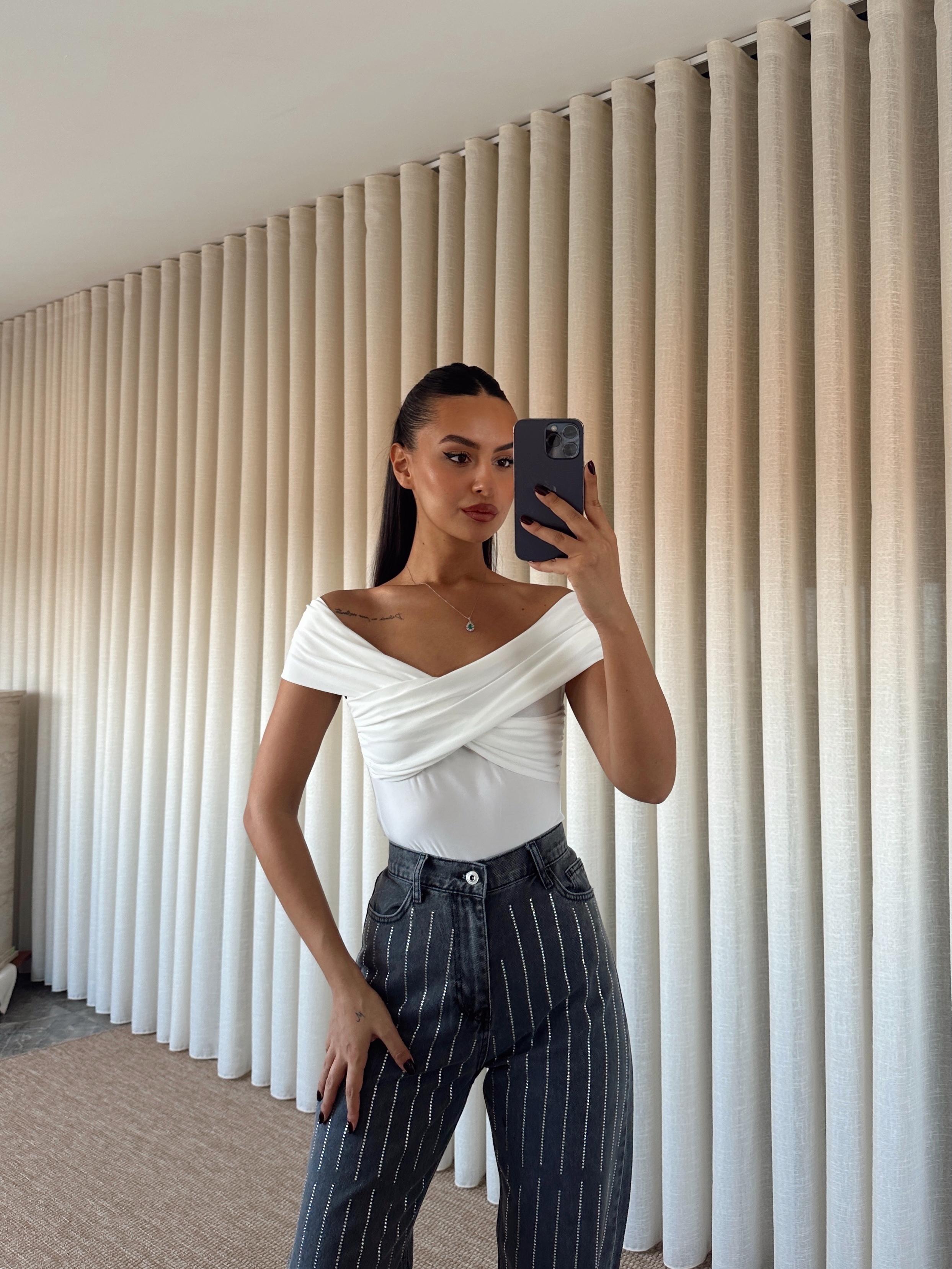 Mandy Madonna Bodysuit Beyaz