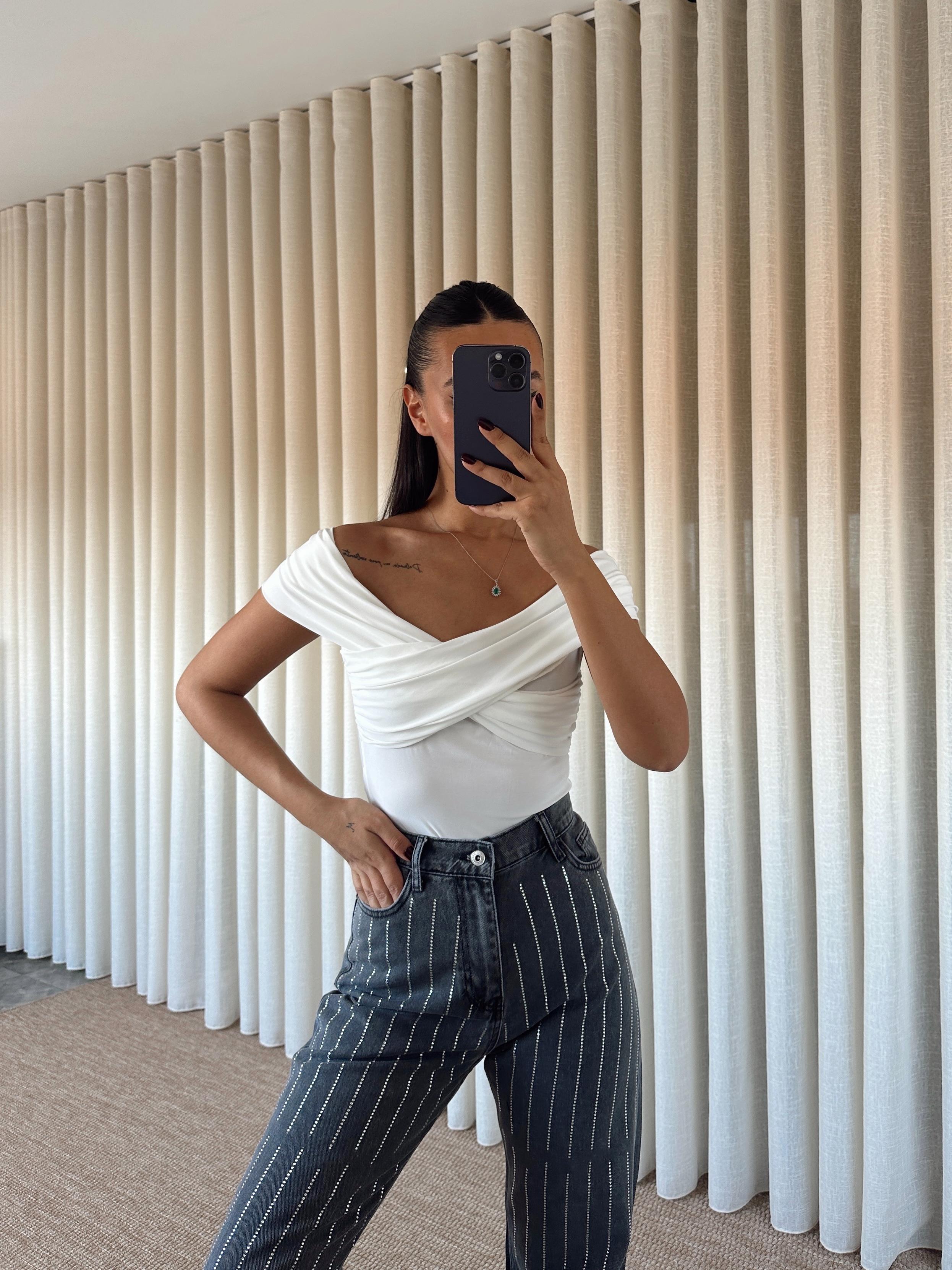 Mandy Madonna Bodysuit Beyaz