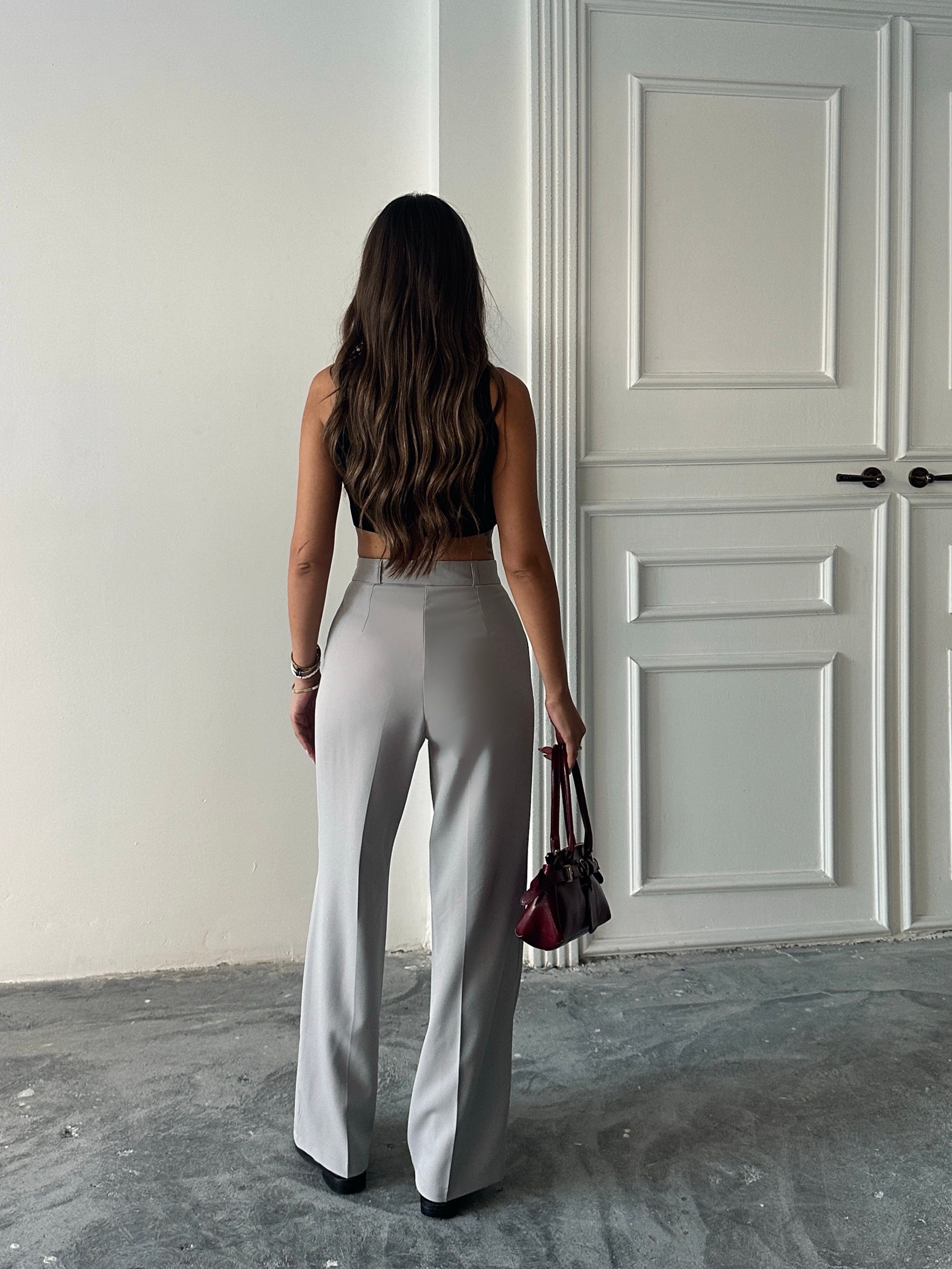 My Palazzo Kumaş Pantolon Gri