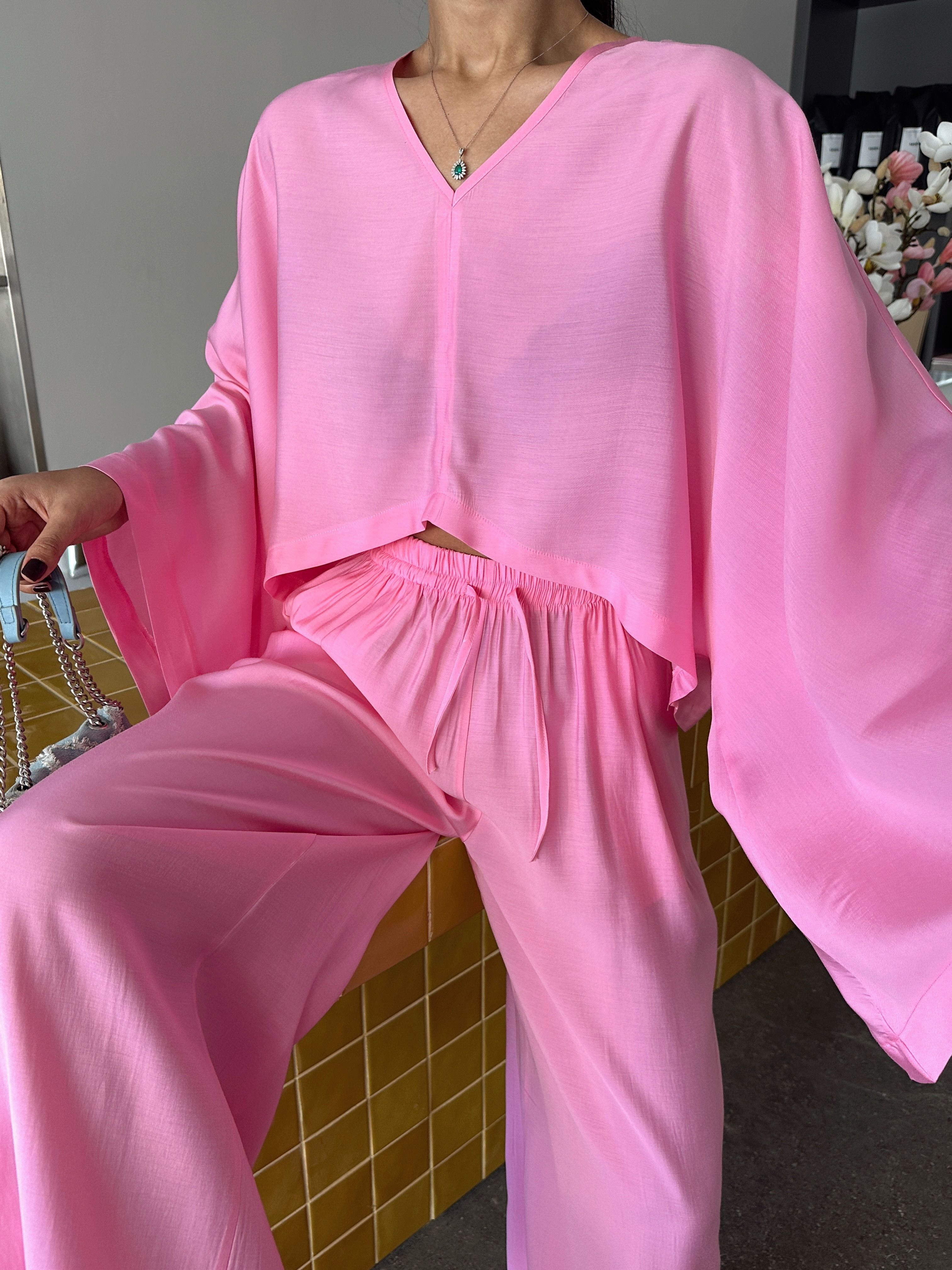 Salaş Keten Takım  - Pembe