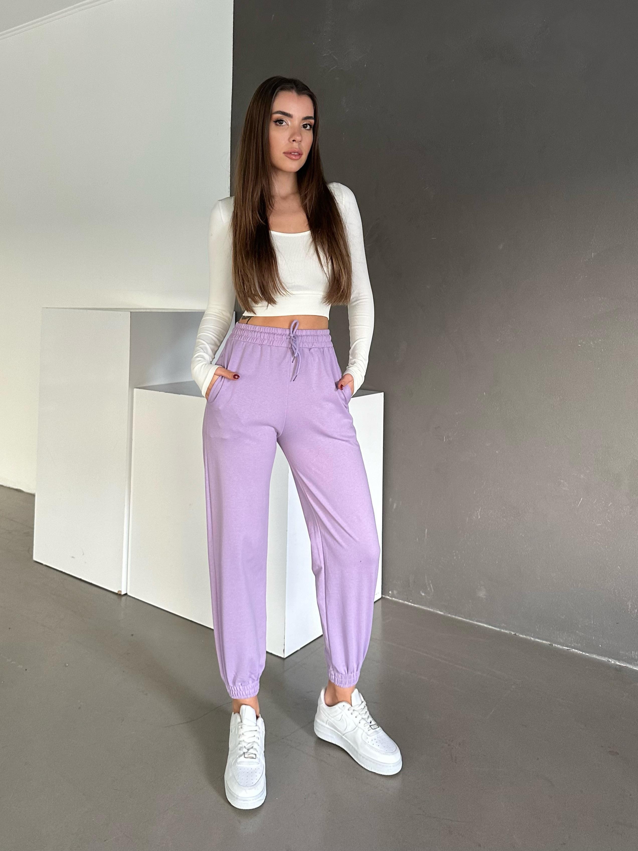 Bel Lastik Jogger Eşofman Lila