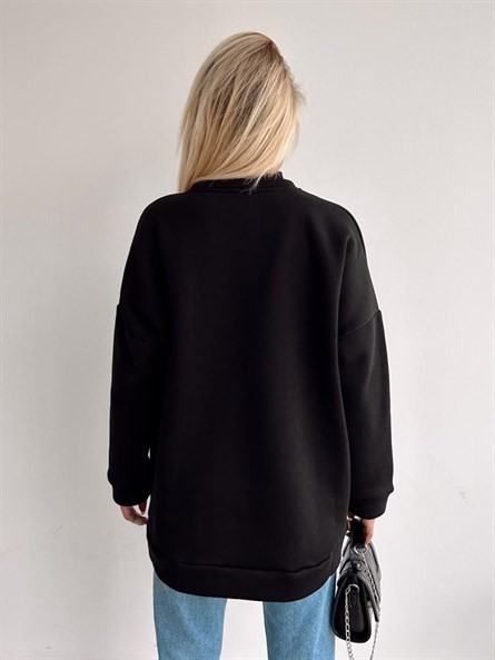 Pacific Oversize 3 İplik Sweatshirt Siyah