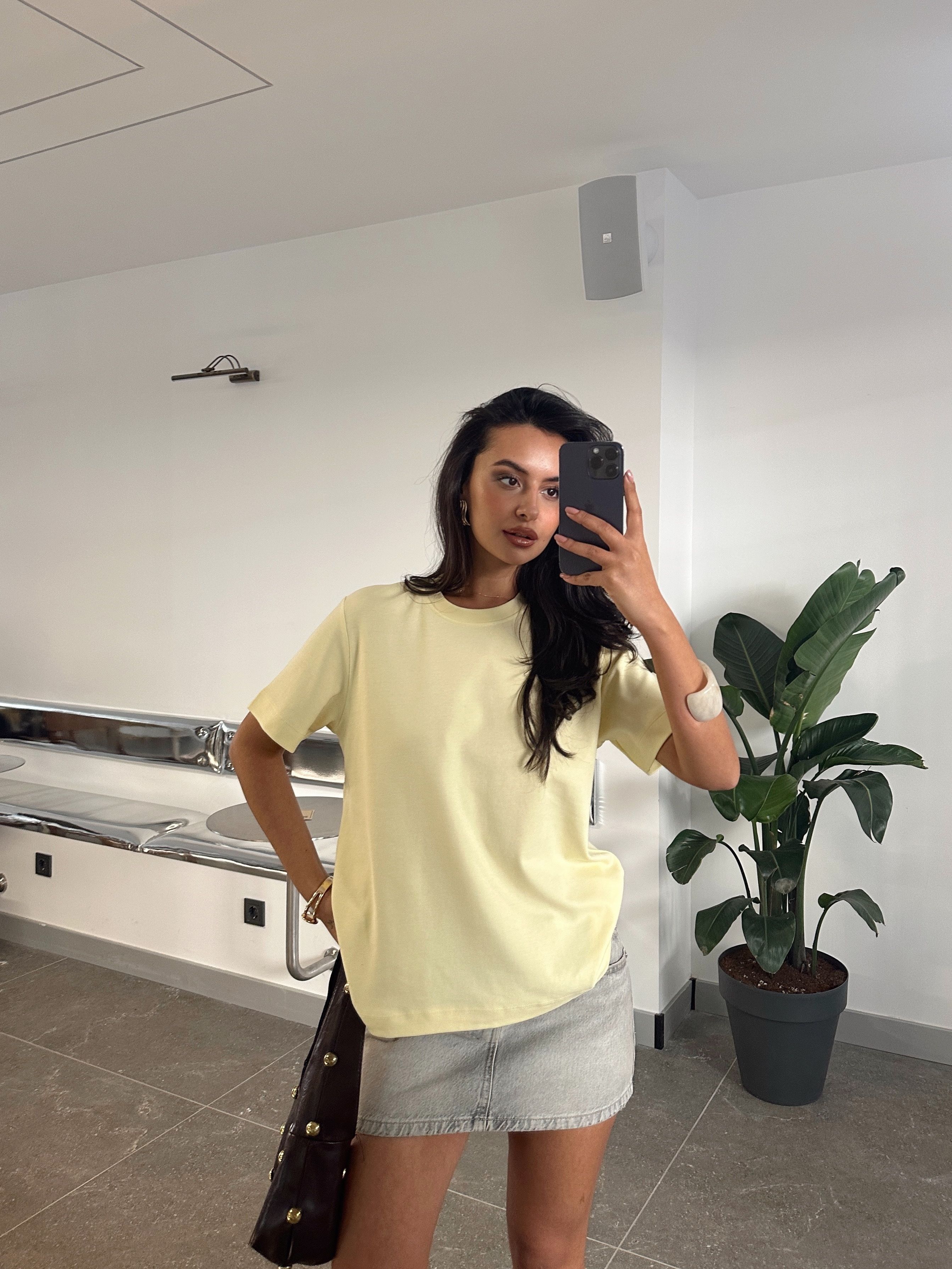 Düz Oversize Basic - Sarı
