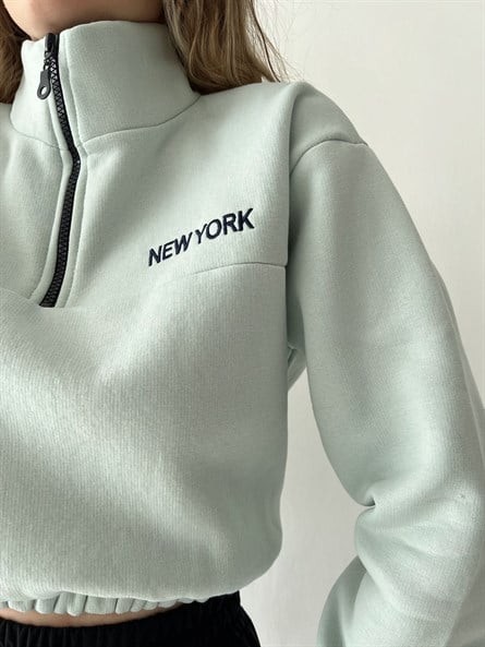 Bel Lastik Fermuarlı Ny Sweat Mint