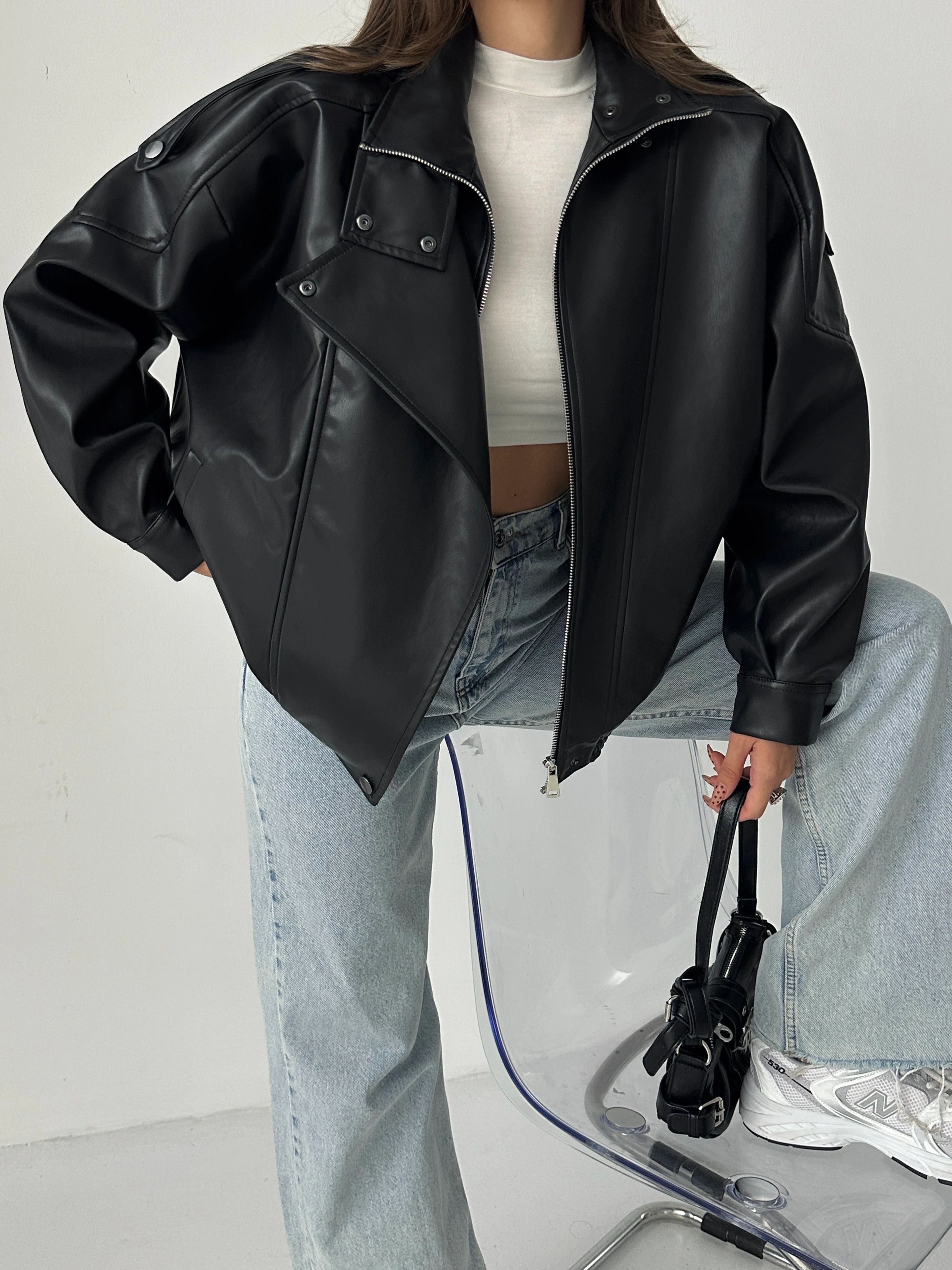 Oversize Iconıc Deri Ceket 