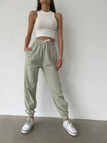 Bel Bağlama Boyfriend Jogger Eşofman Mint