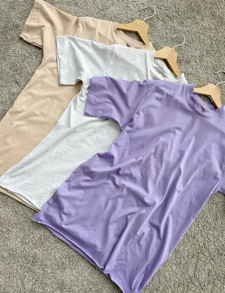 Dik Yaka Oversize Basic Bej