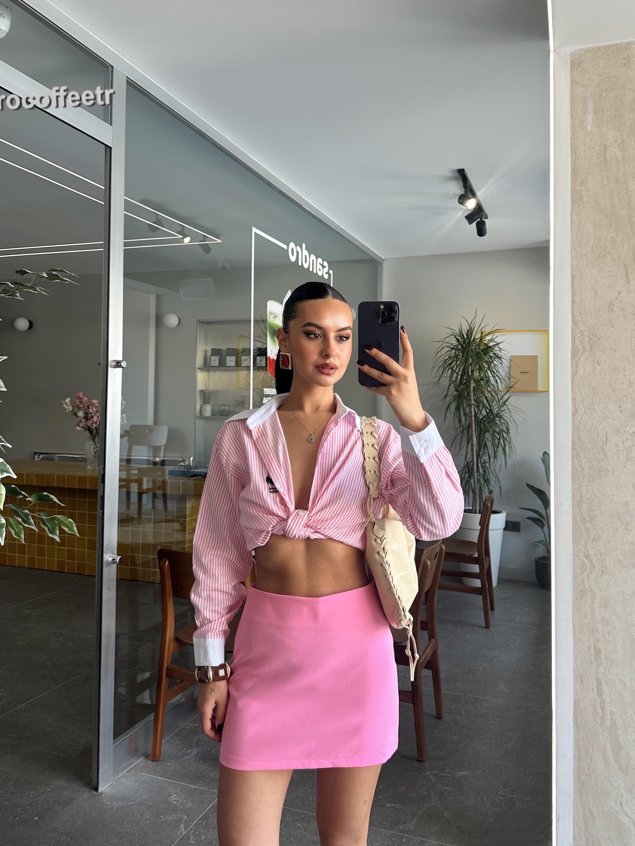Klasik Mini Etek - Pembe