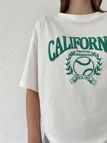 California Bisiklet Yaka Basic Beyaz