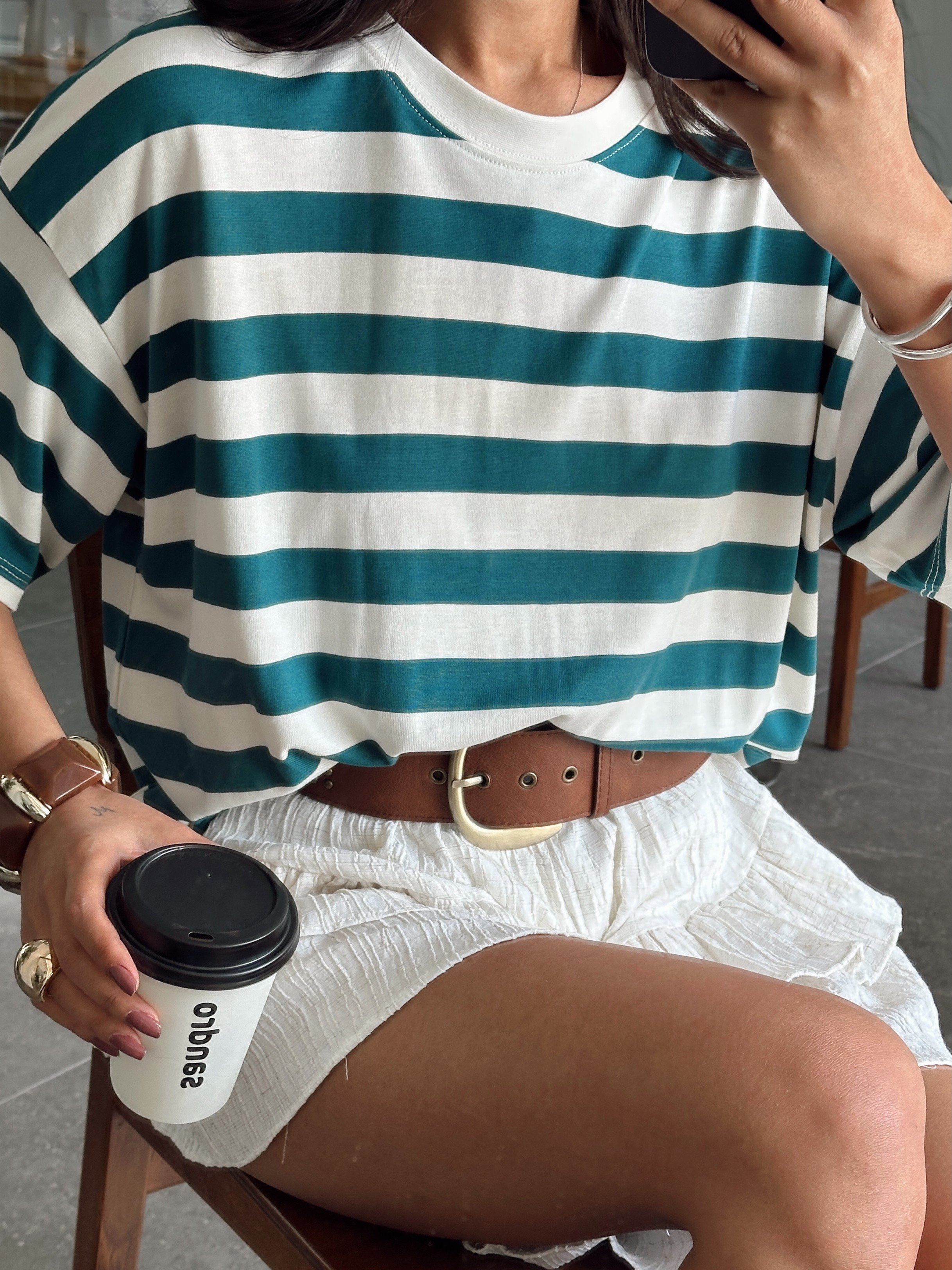 Çizgili Oversize Basic