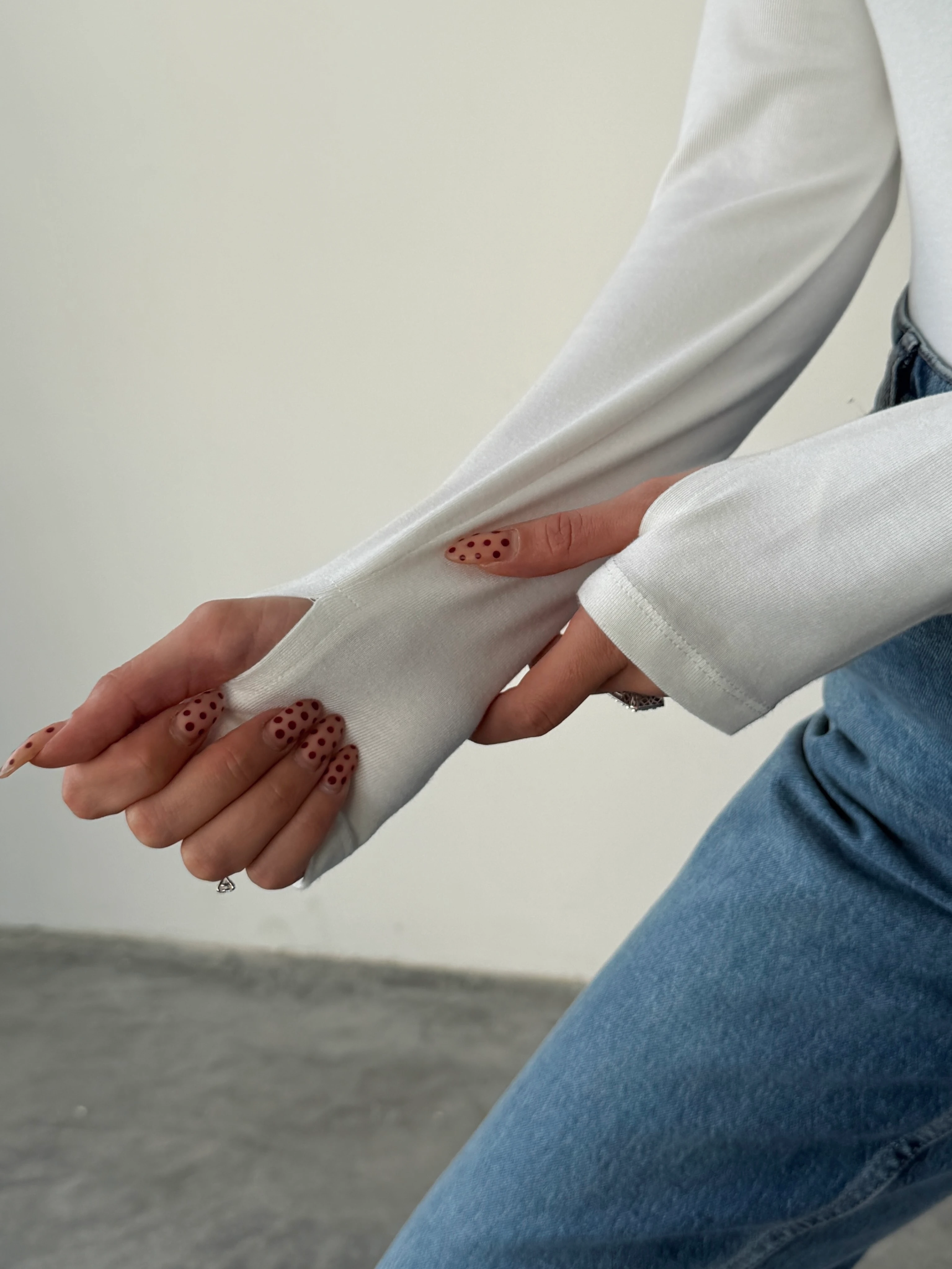 Parmak Geçirmeli Bluz - Ekru