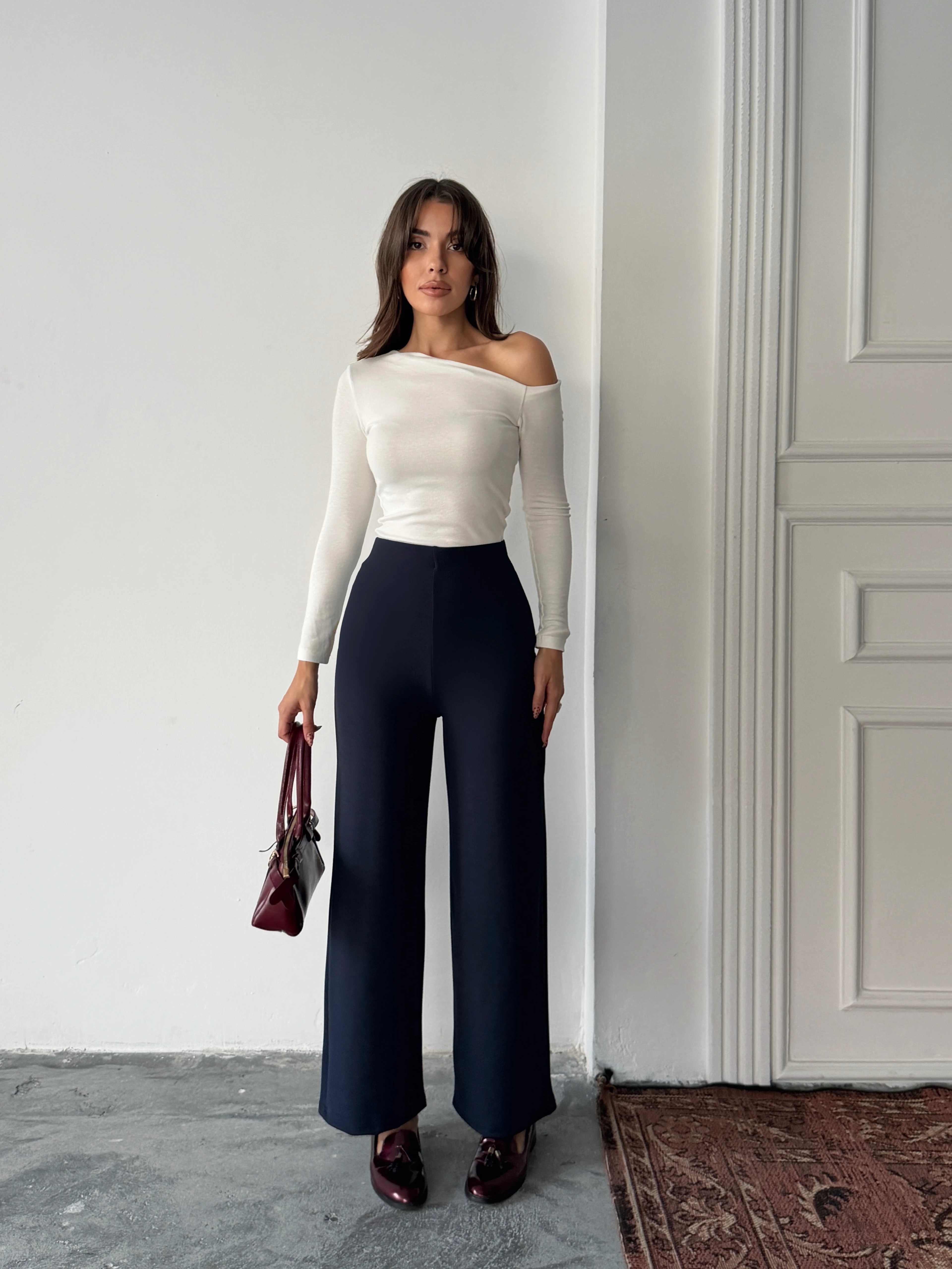 Bel İçten Lastik Kumaş Pantolon 