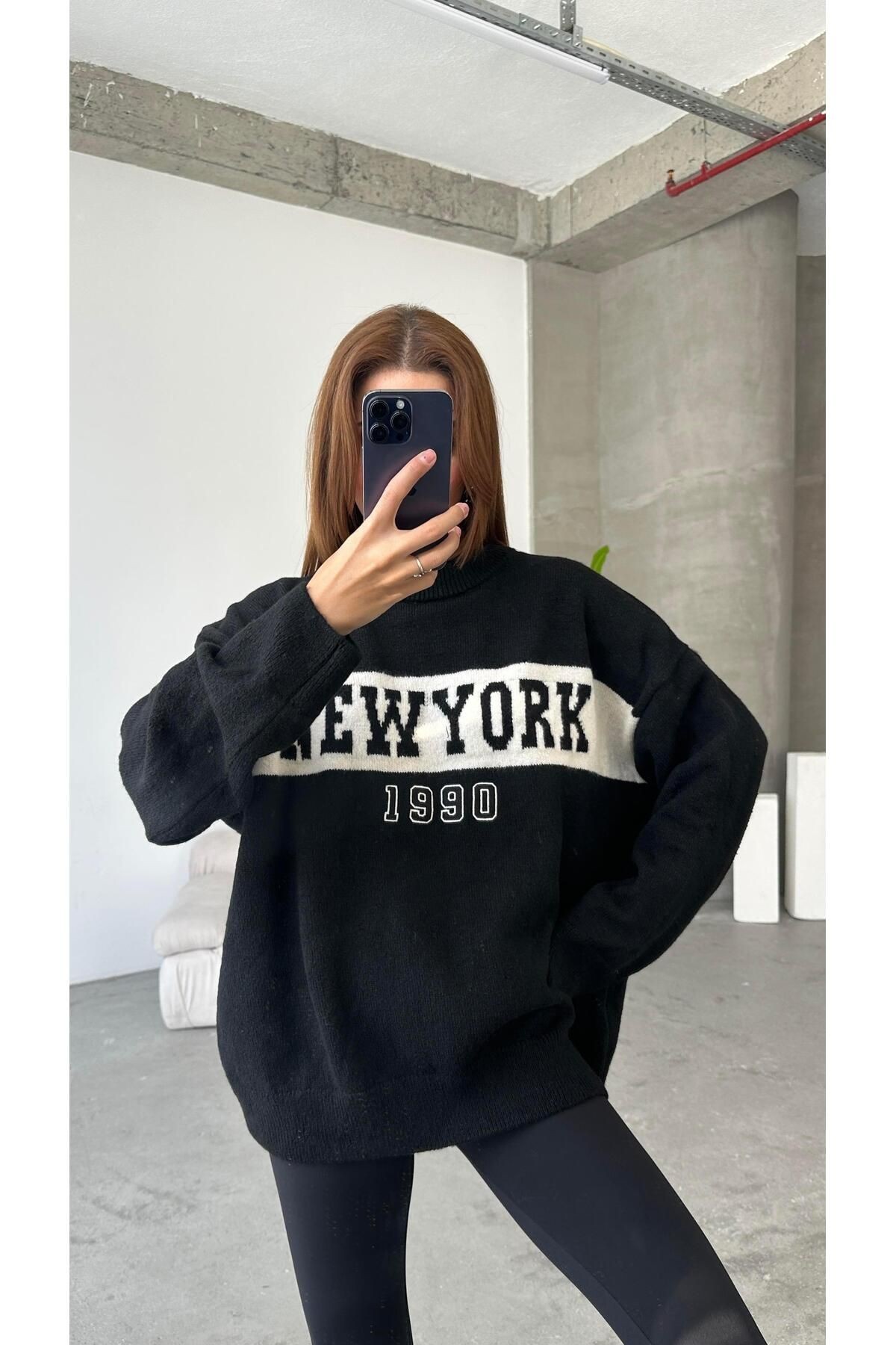 New York Oversize Kazak Siyah