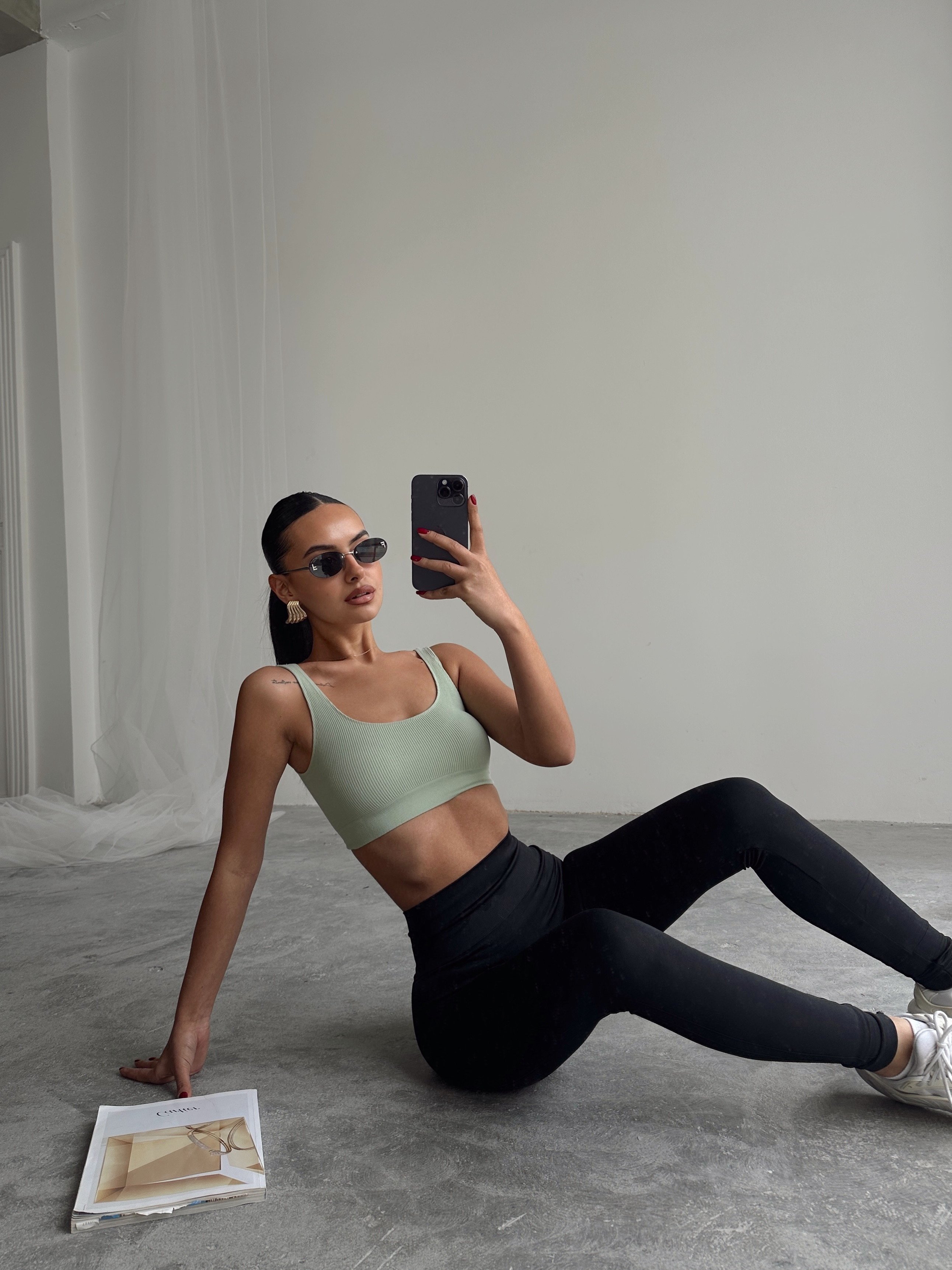 Seamless Fitilli Crop - Mint