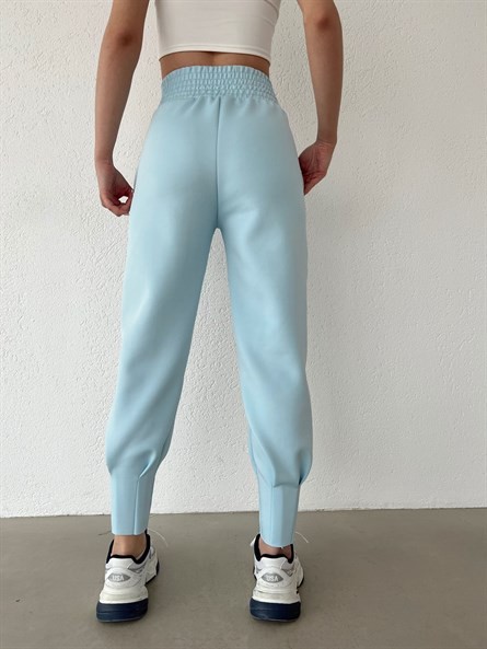 Bel Lastik Pliseli Scuba Jogger Eşofman Bebe Mavi