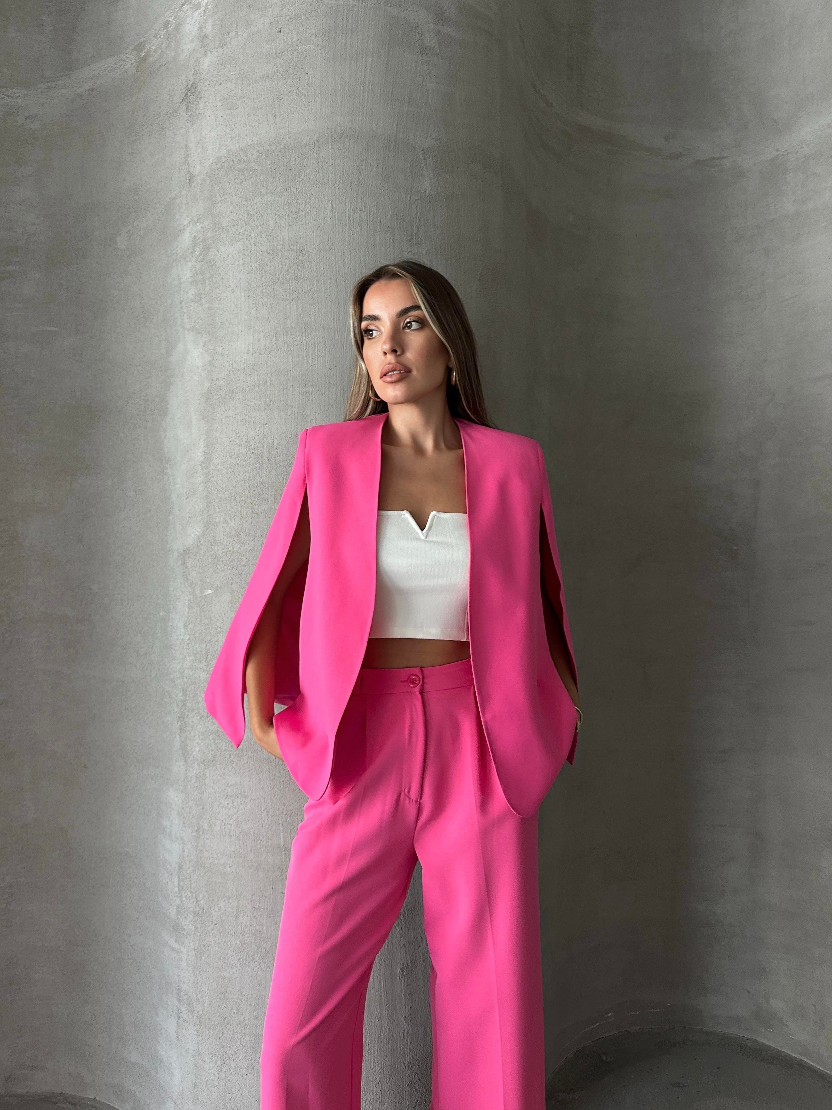 Pelerin Ceket Pembe