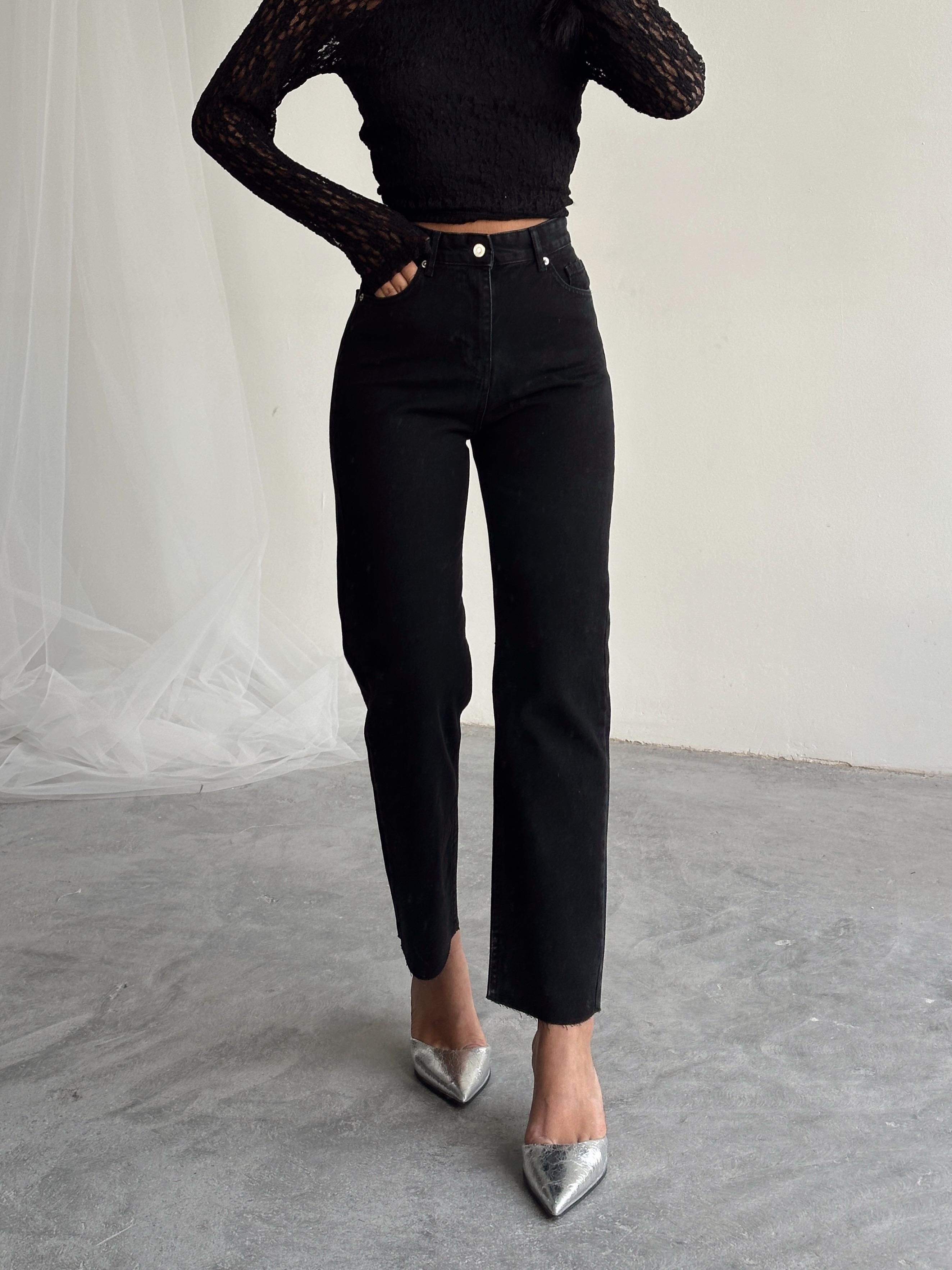 Massimo Mom Fit Jean - Siyah