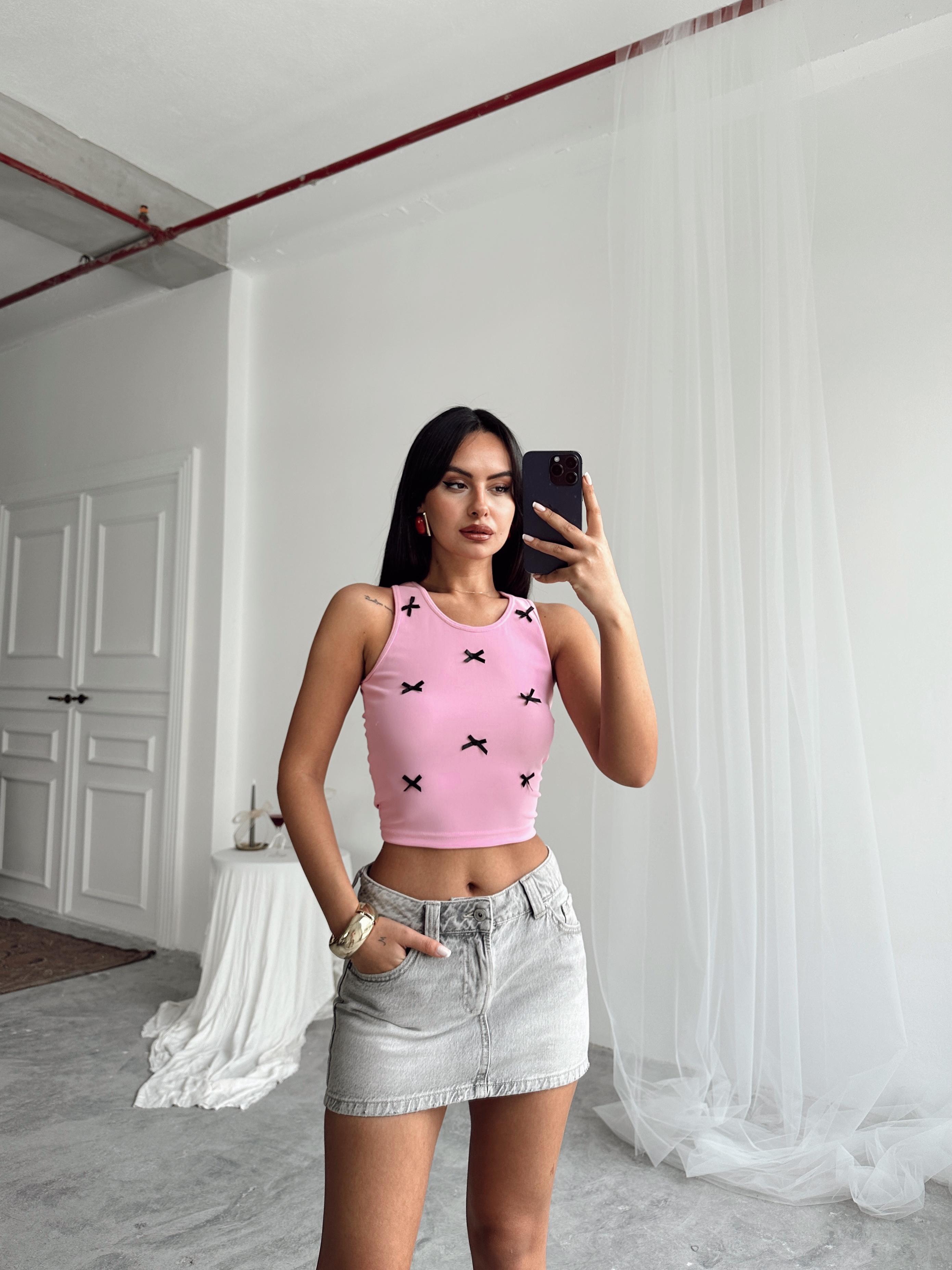 Fiyonk Detay Atlet - Pembe