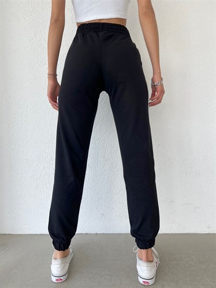 Bel Lastik Basic Jogger Eşofman Siyah