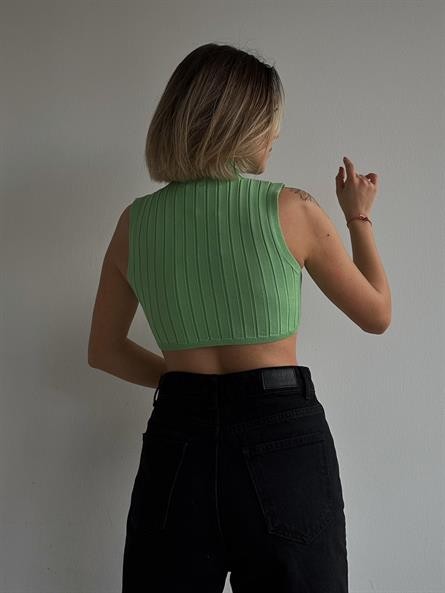 Bel Detay Balıkçı Crop Mint