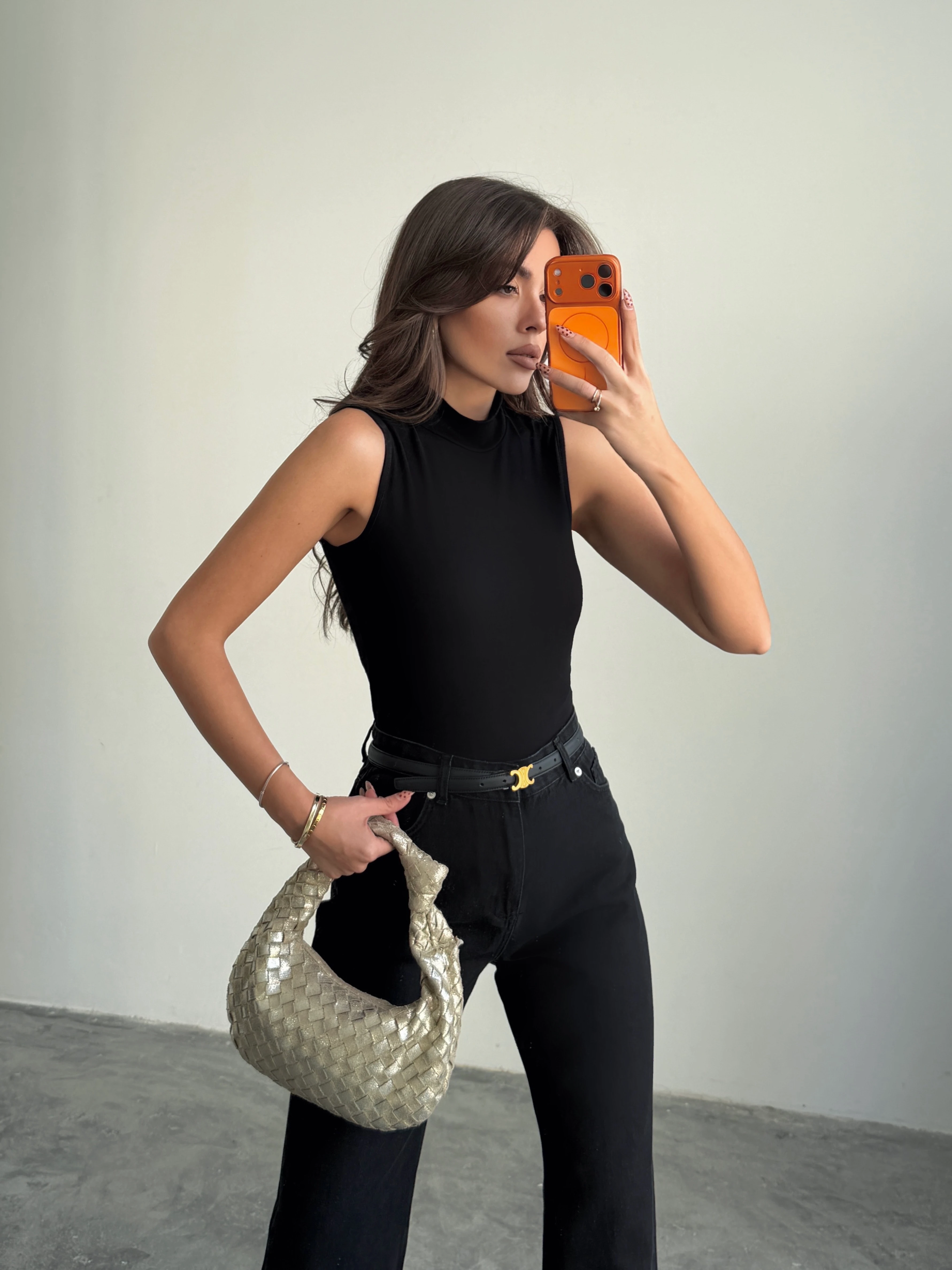 Balıkçı Sıfır Kol Bluz - Siyah