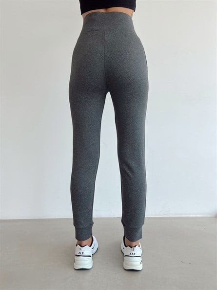 Yüksek Bel Jogger Tayt Eşofman Füme