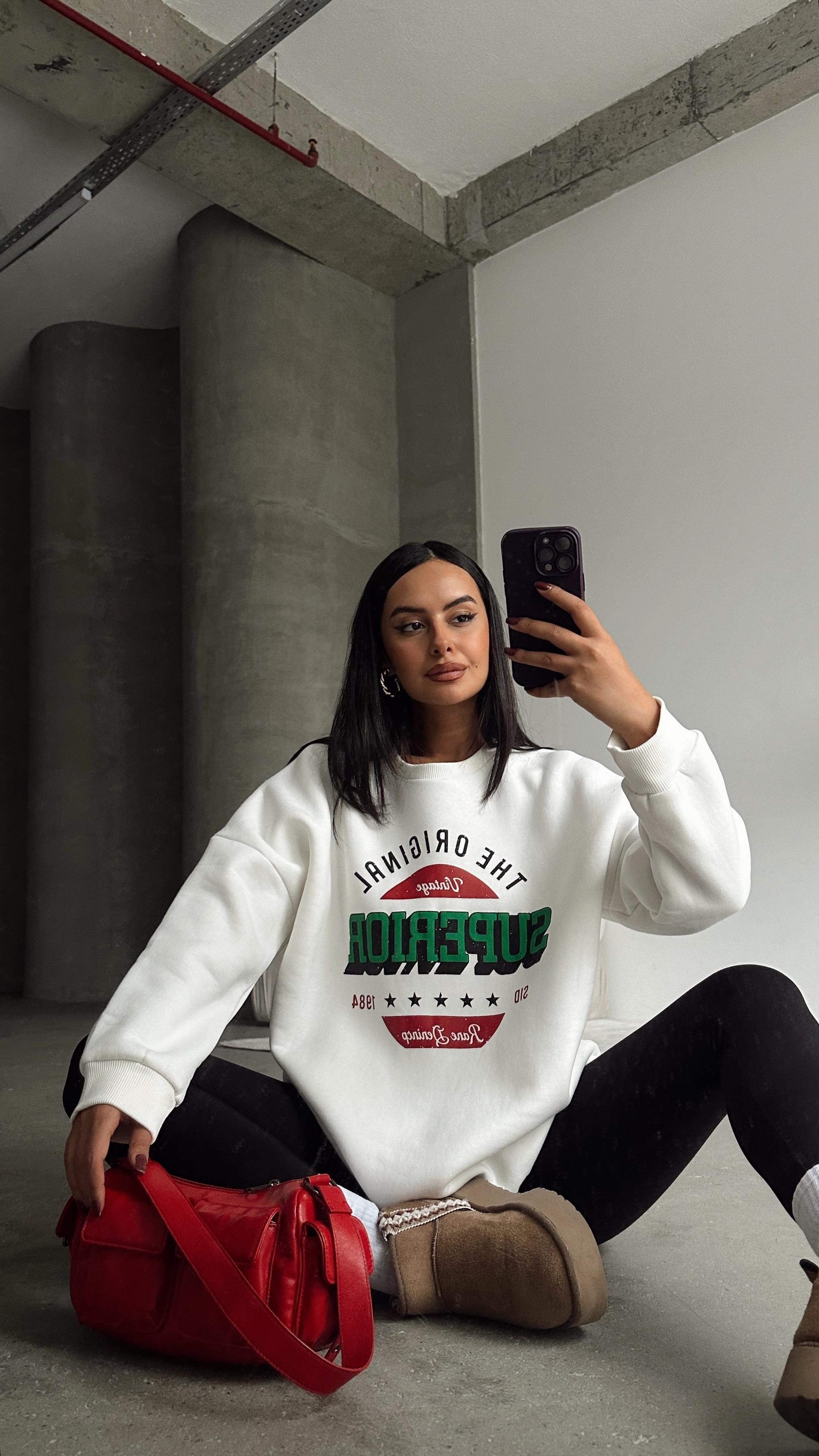 Superior Sweatshirt Beyaz