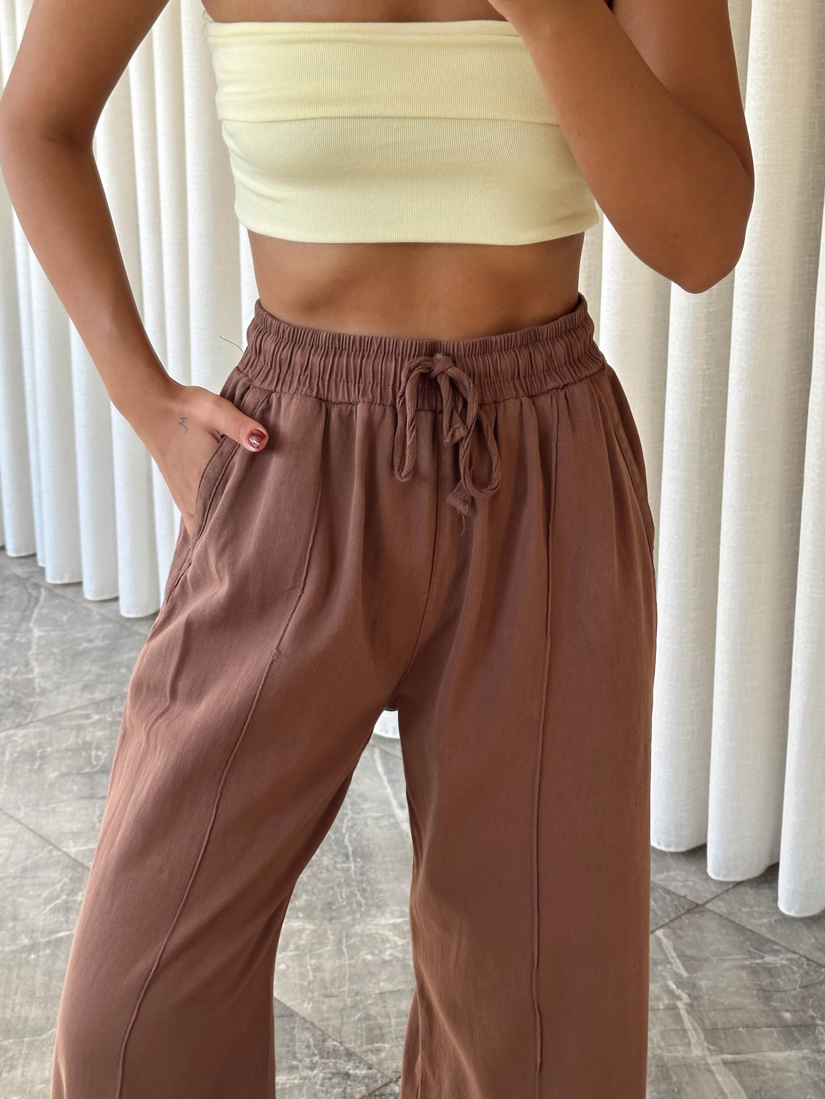 Bağcıklı Gabardin Pantolon