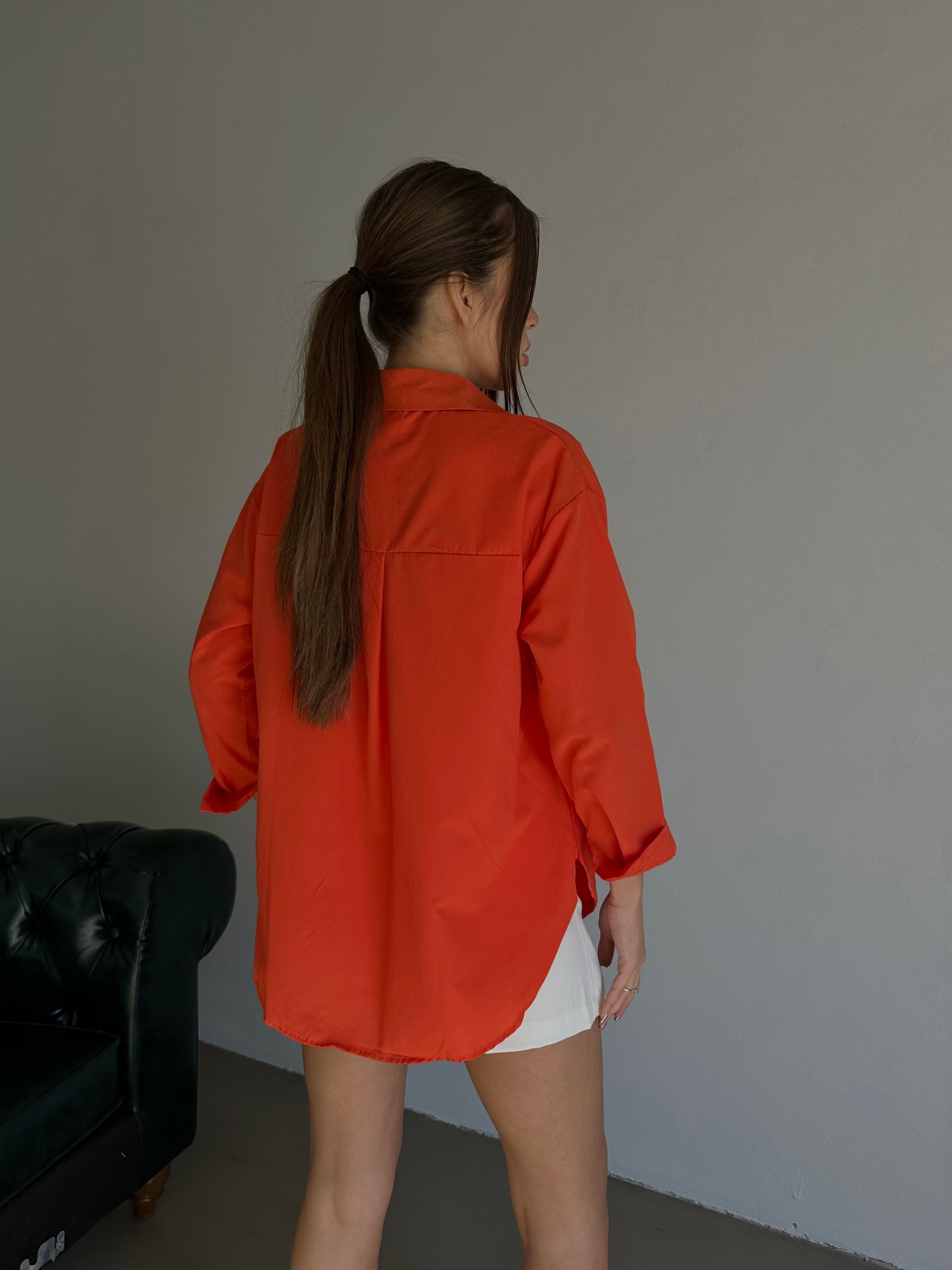 Oversize Basic Gömlek Turuncu