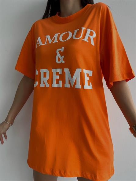 Amour Creme Oversize Basic Turuncu