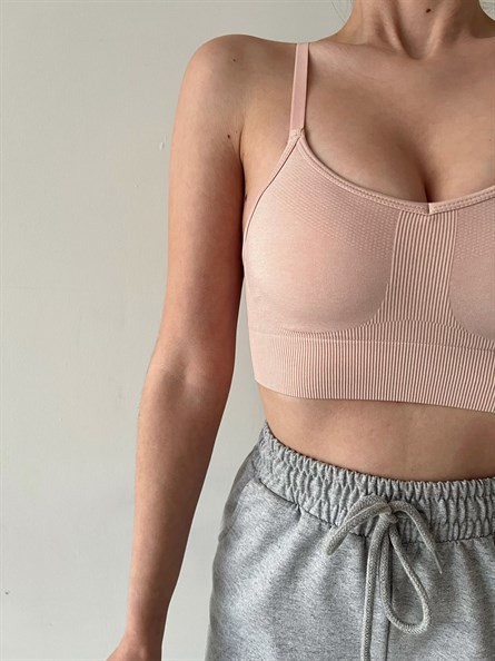 Seamless Destekli Spor Büstiyer Pudra Pembe