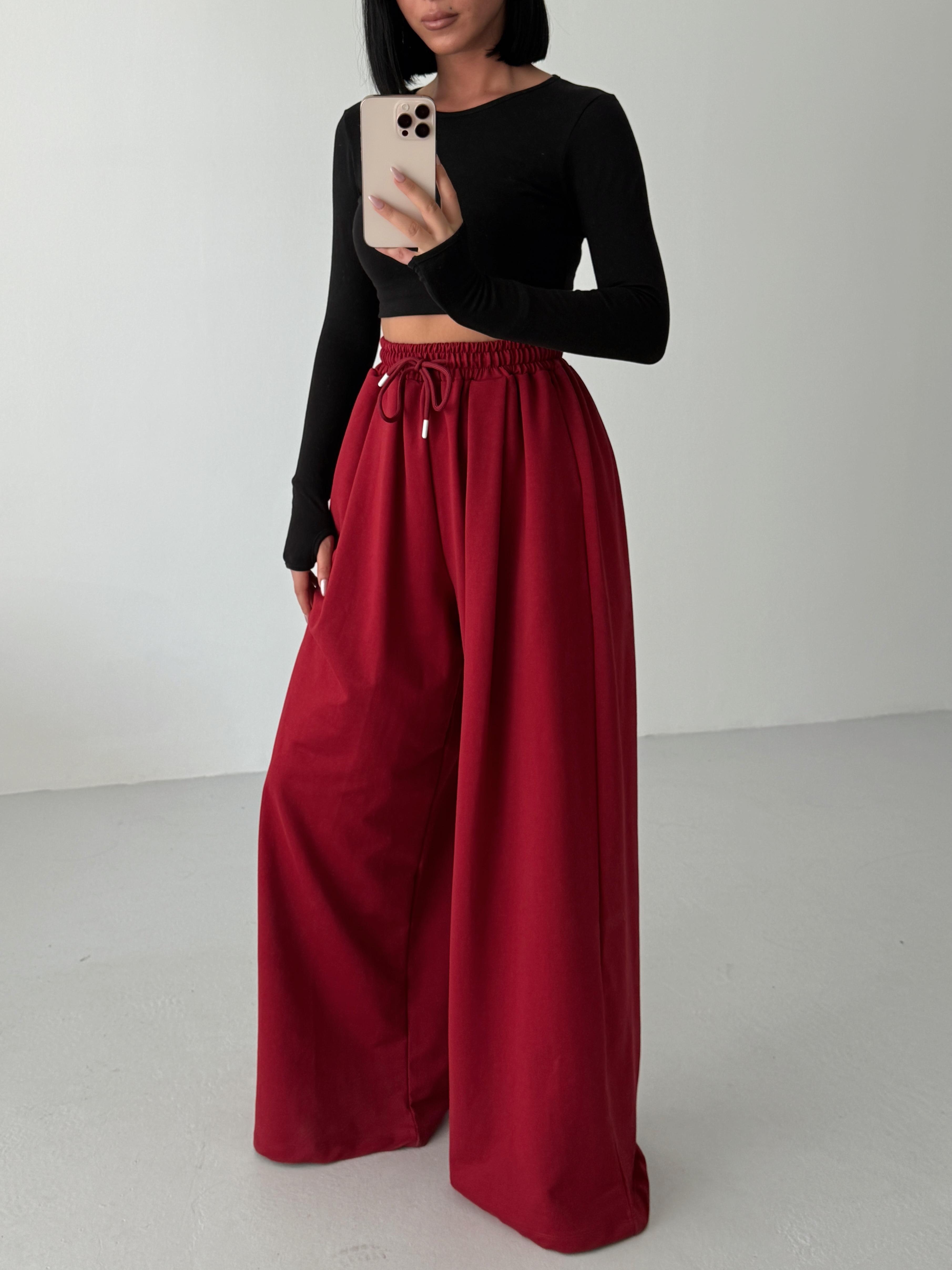 Baggy Salaş Eşofman - Bordo