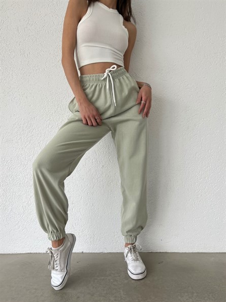 Bel Bağlama Boyfriend Jogger Eşofman Mint